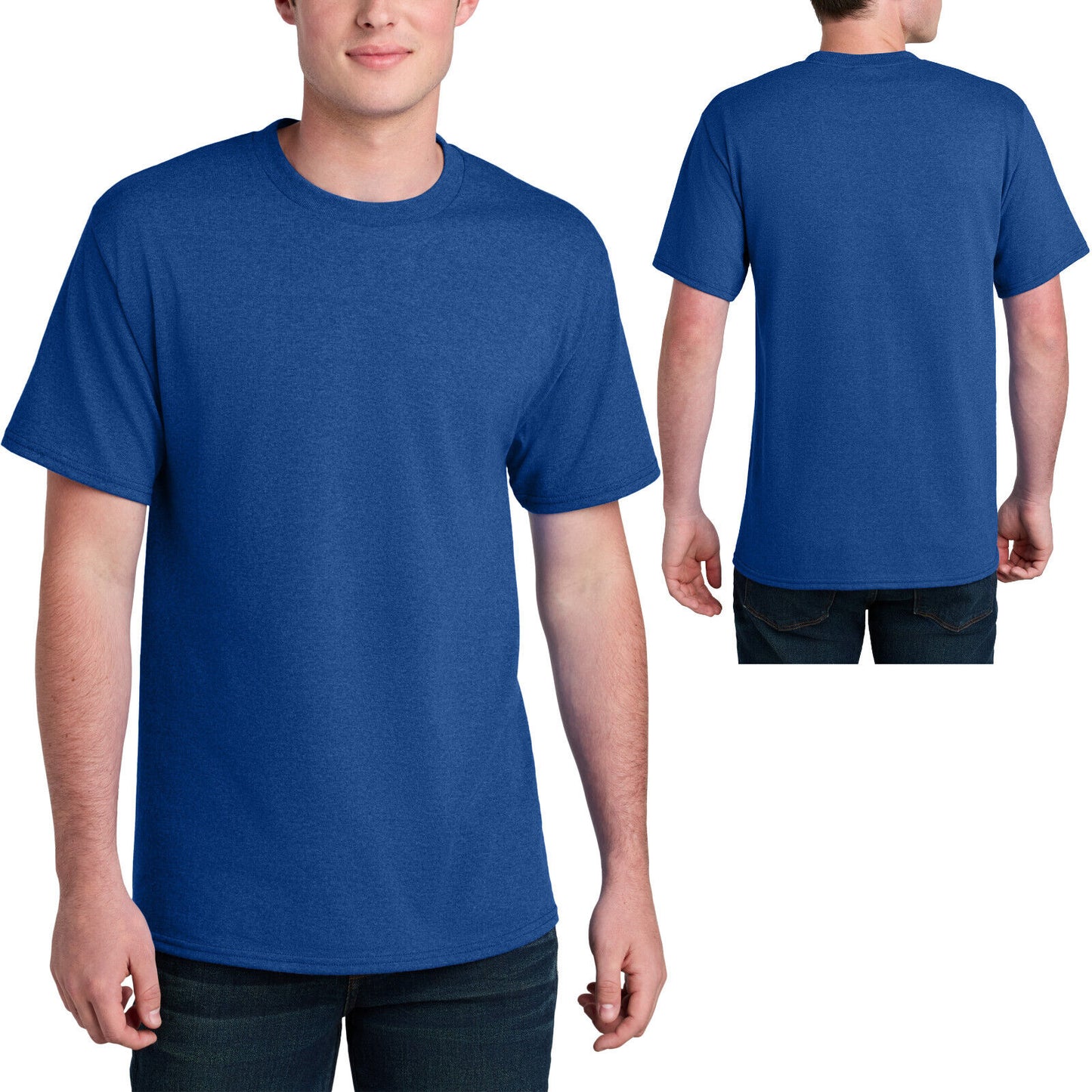 Mens Sustainably Made Tee Blended Soft T-Shirt 50% Poly 50% Cotton Blend S-4XL