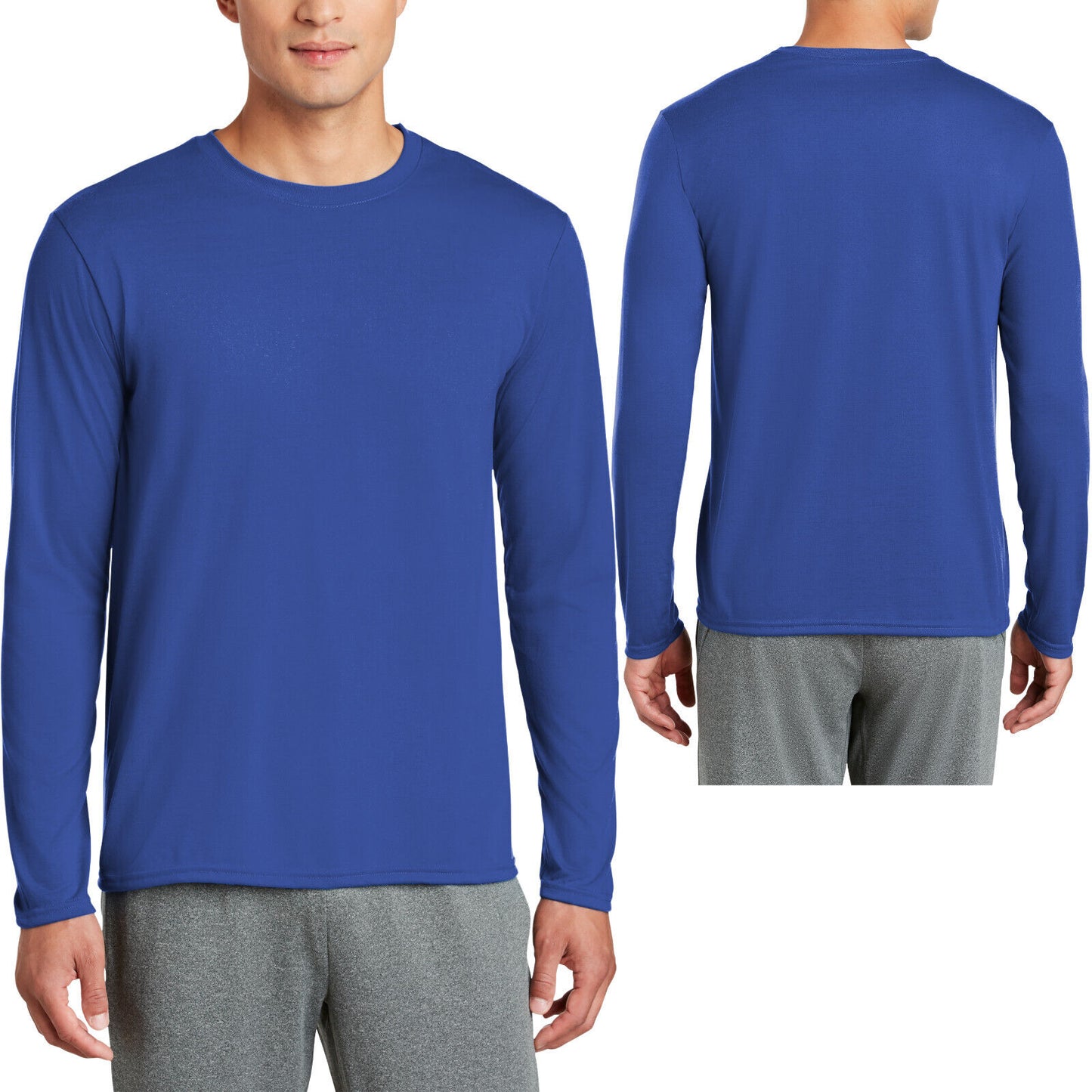 Gildan Cotton Feel Moisture Wicking Tee Anti-Microbial Long Sleeve T-Shirt S-3XL
