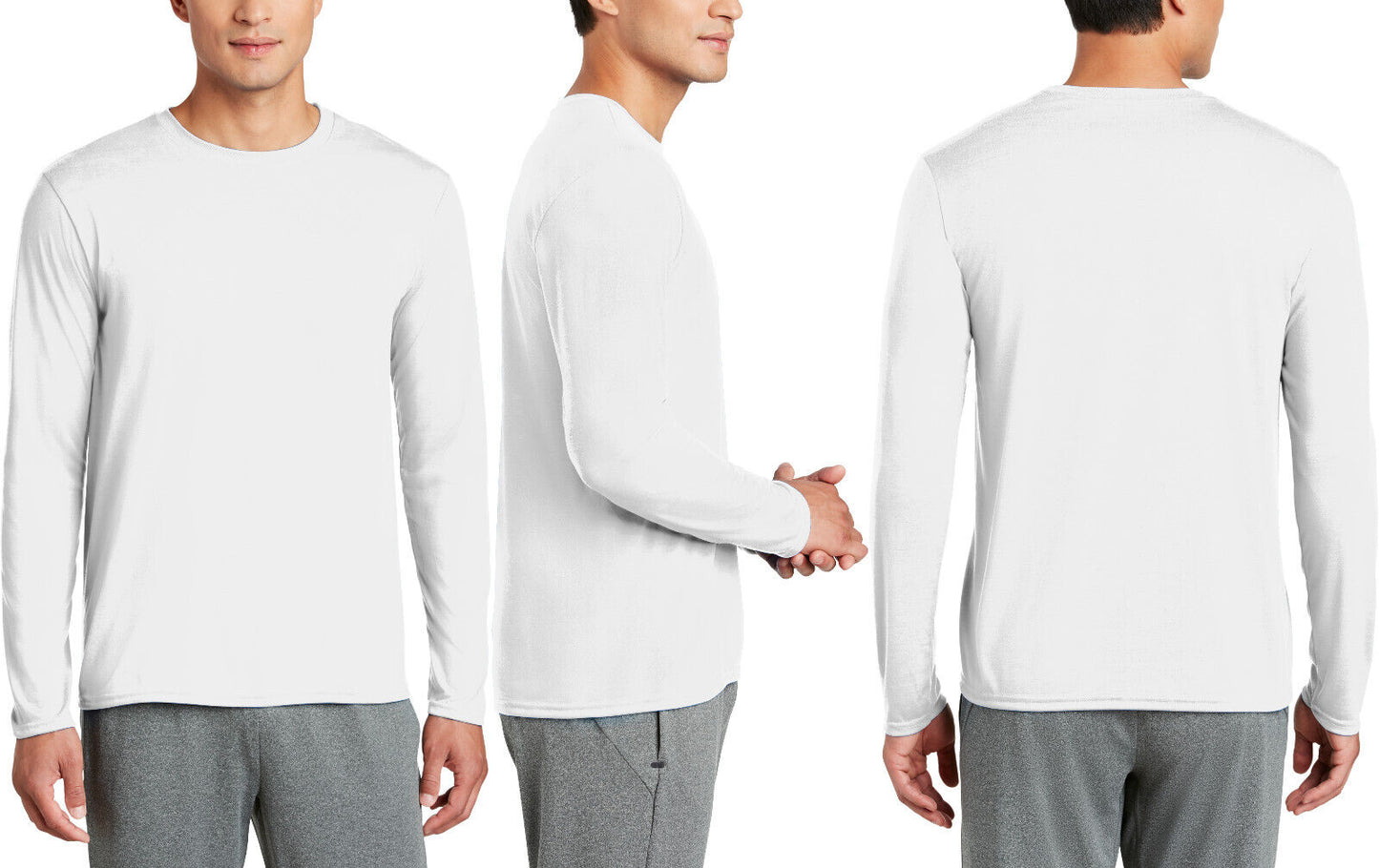 Gildan Cotton Feel Moisture Wicking Tee Anti-Microbial Long Sleeve T-Shirt S-3XL