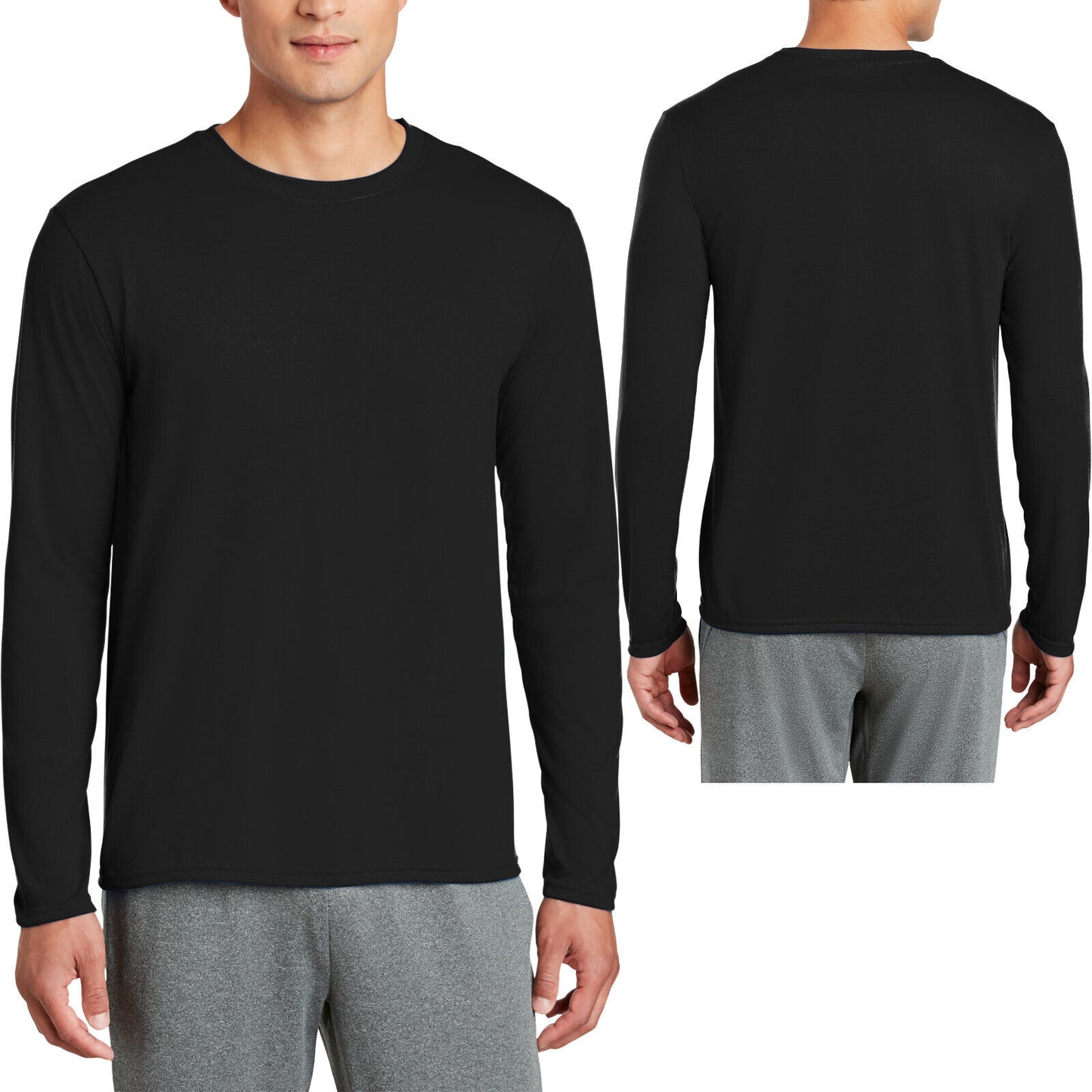 Gildan Cotton Feel Moisture Wicking Tee Anti-Microbial Long Sleeve T-Shirt S-3XL