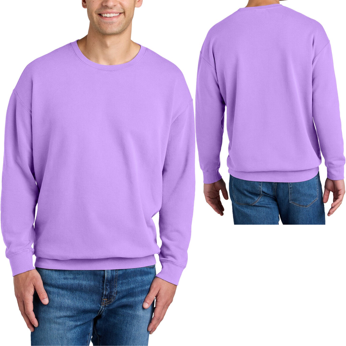 Mens Lightweight 100% Soft Ring Spun USA Cotton Crewneck Sweatshirt S-3XL NEW!