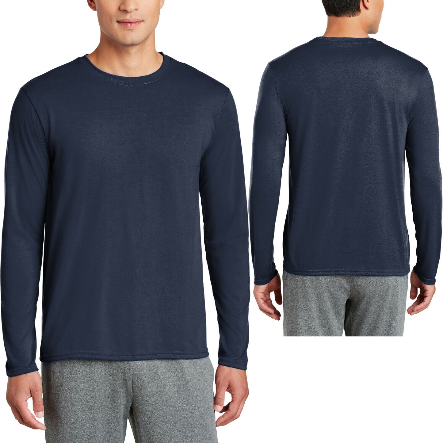 Gildan Cotton Feel Moisture Wicking Tee Anti-Microbial Long Sleeve T-Shirt S-3XL