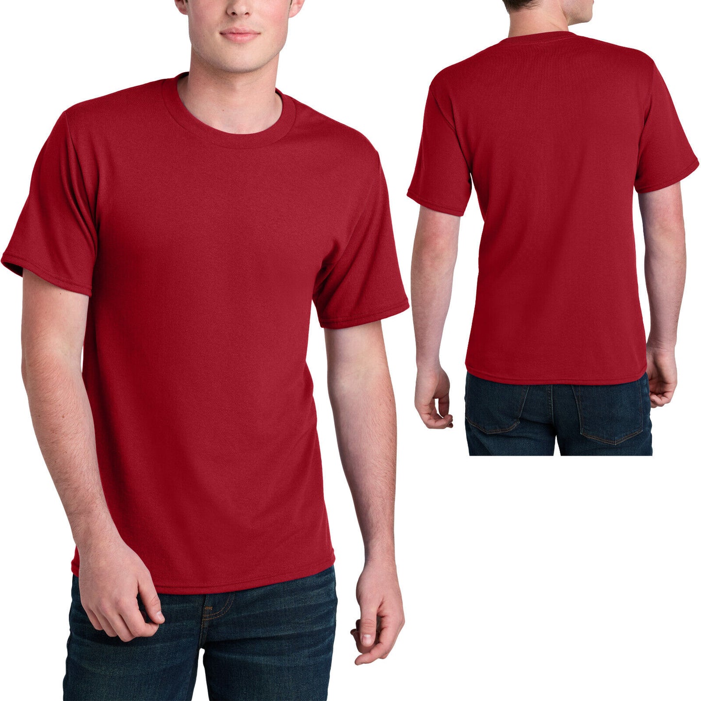 Mens Sustainably Made Tee Blended Soft T-Shirt 50% Poly 50% Cotton Blend S-4XL