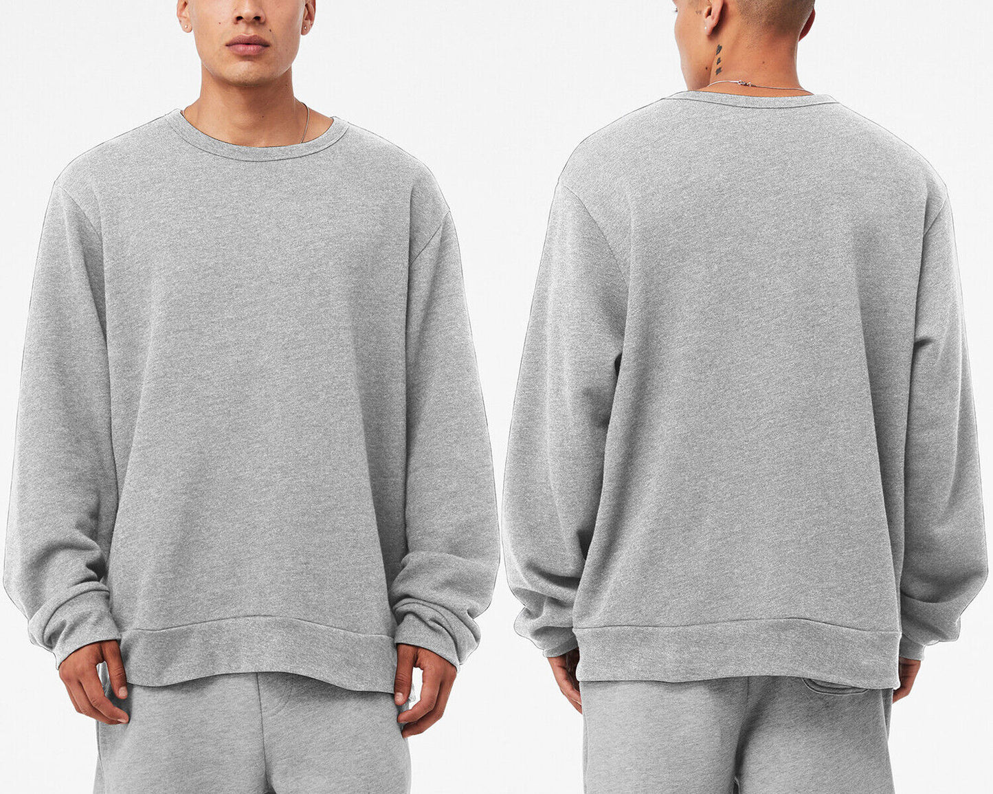 Mens Sponge Blended Fleece Soft Crewneck Relaxed Sweatshirt XS-3XL 8 Colors NEW!