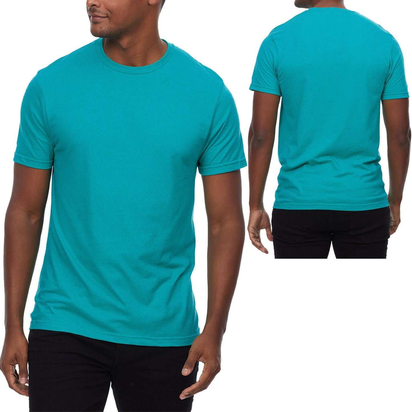 Mens Heather Soft Cotton Blended T-Shirt CVC Tee XS-5XL FREE SHIPPING NEW!