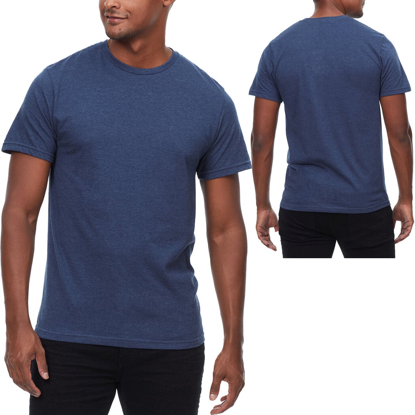 Mens Heather Soft Cotton Blended T-Shirt CVC Tee XS-5XL FREE SHIPPING NEW!