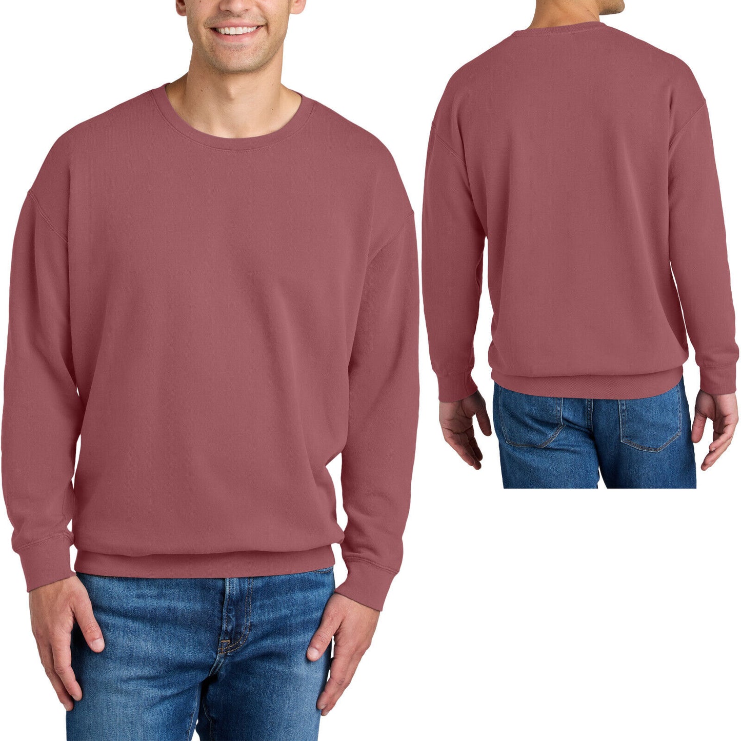 Mens Lightweight 100% Soft Ring Spun USA Cotton Crewneck Sweatshirt S-3XL NEW!
