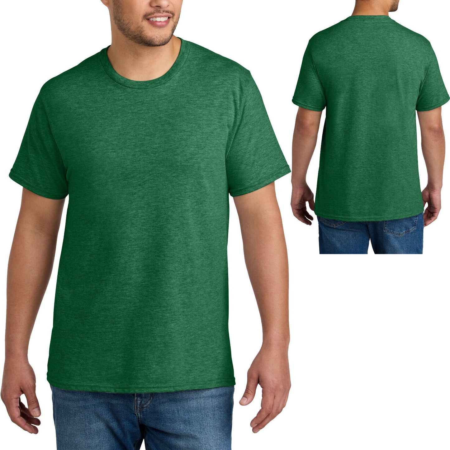 Mens Blended Heather CVC Tee Soft T-Shirt S,M, L, XL, 2XL, 3XL, 4XL NEW!