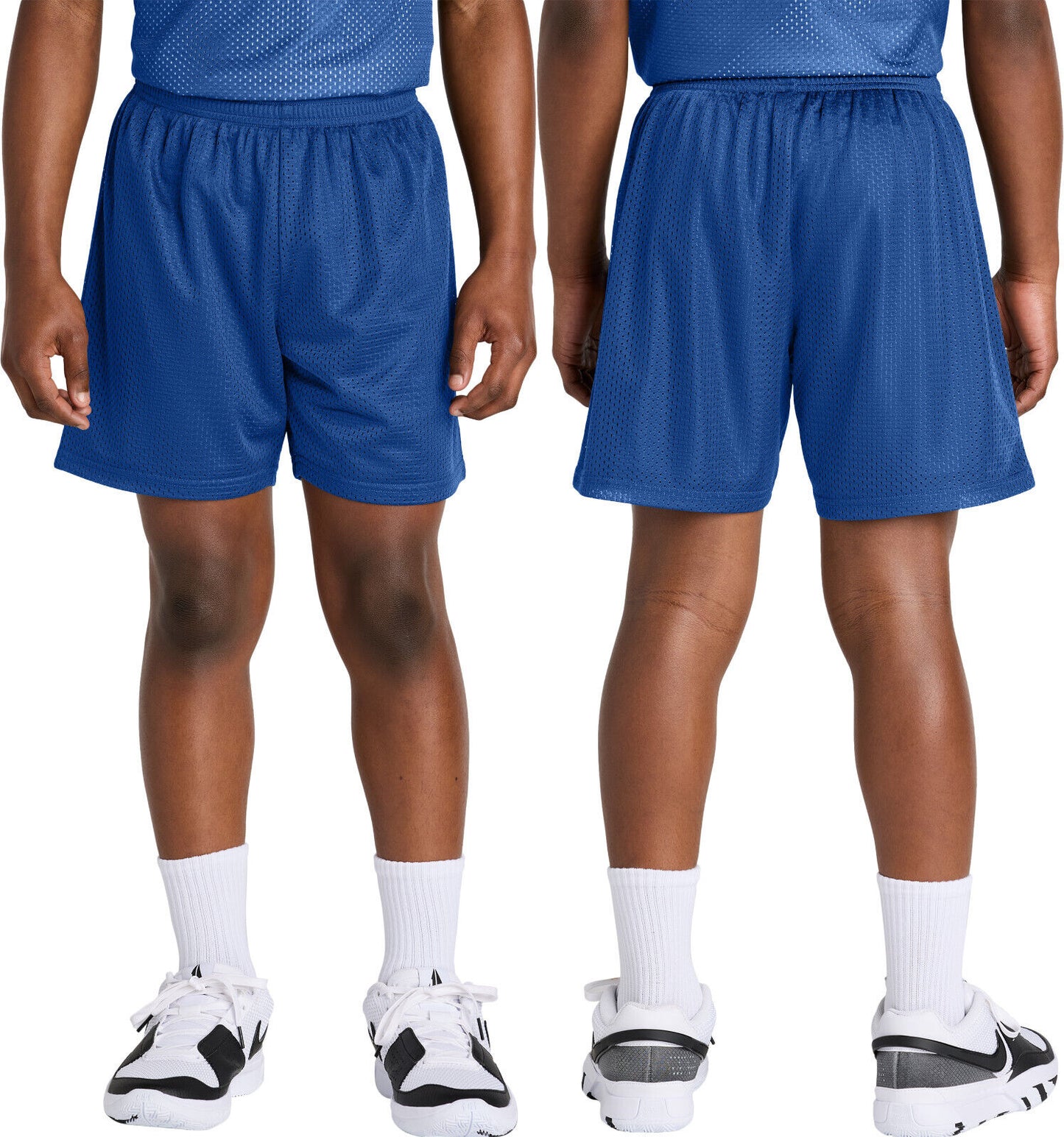 YOUTH KIDS Mesh 5 Inch Inseam Shorts Team Gym Basketball Moisture Wicking XS-XL