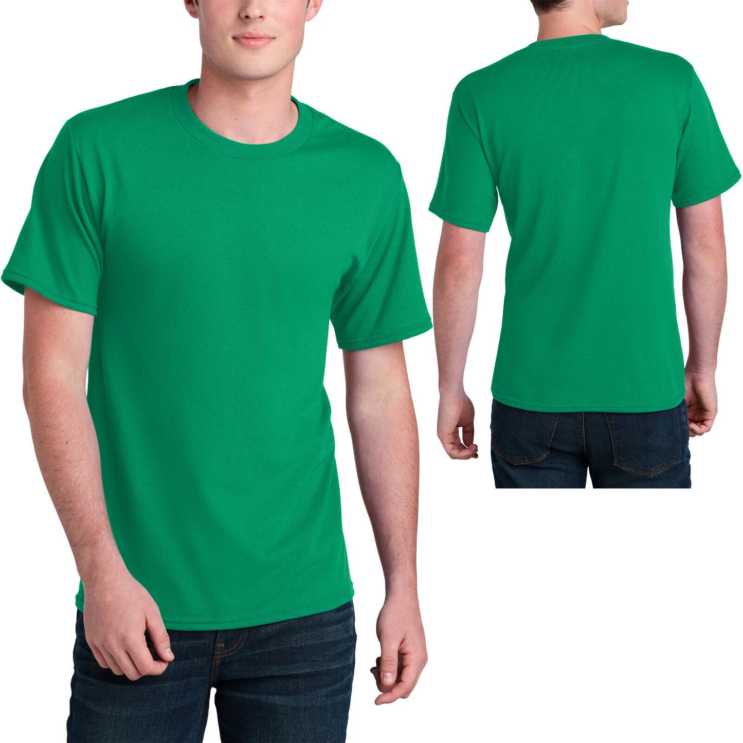 Mens Sustainably Made Tee Blended Soft T-Shirt 50% Poly 50% Cotton Blend S-4XL
