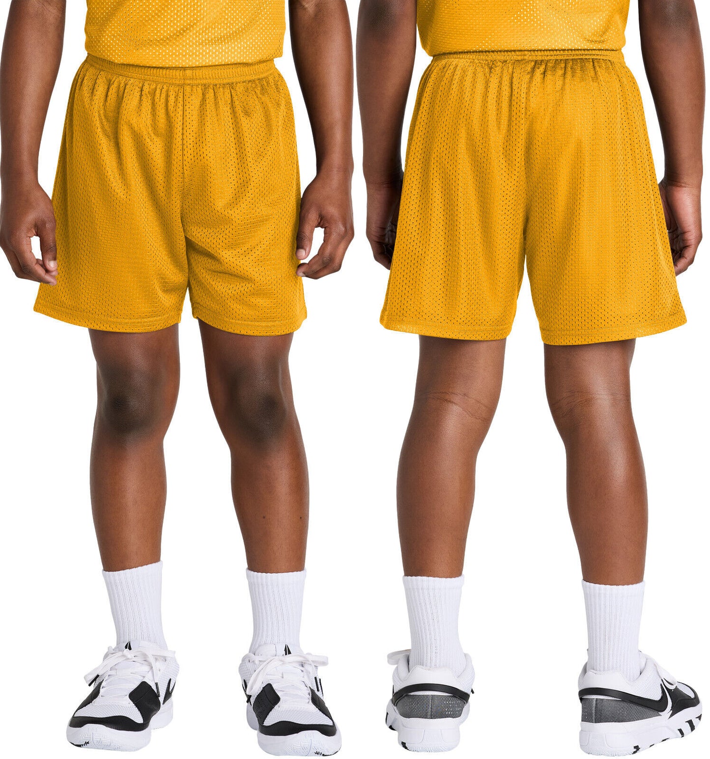 YOUTH KIDS Mesh 5 Inch Inseam Shorts Team Gym Basketball Moisture Wicking XS-XL