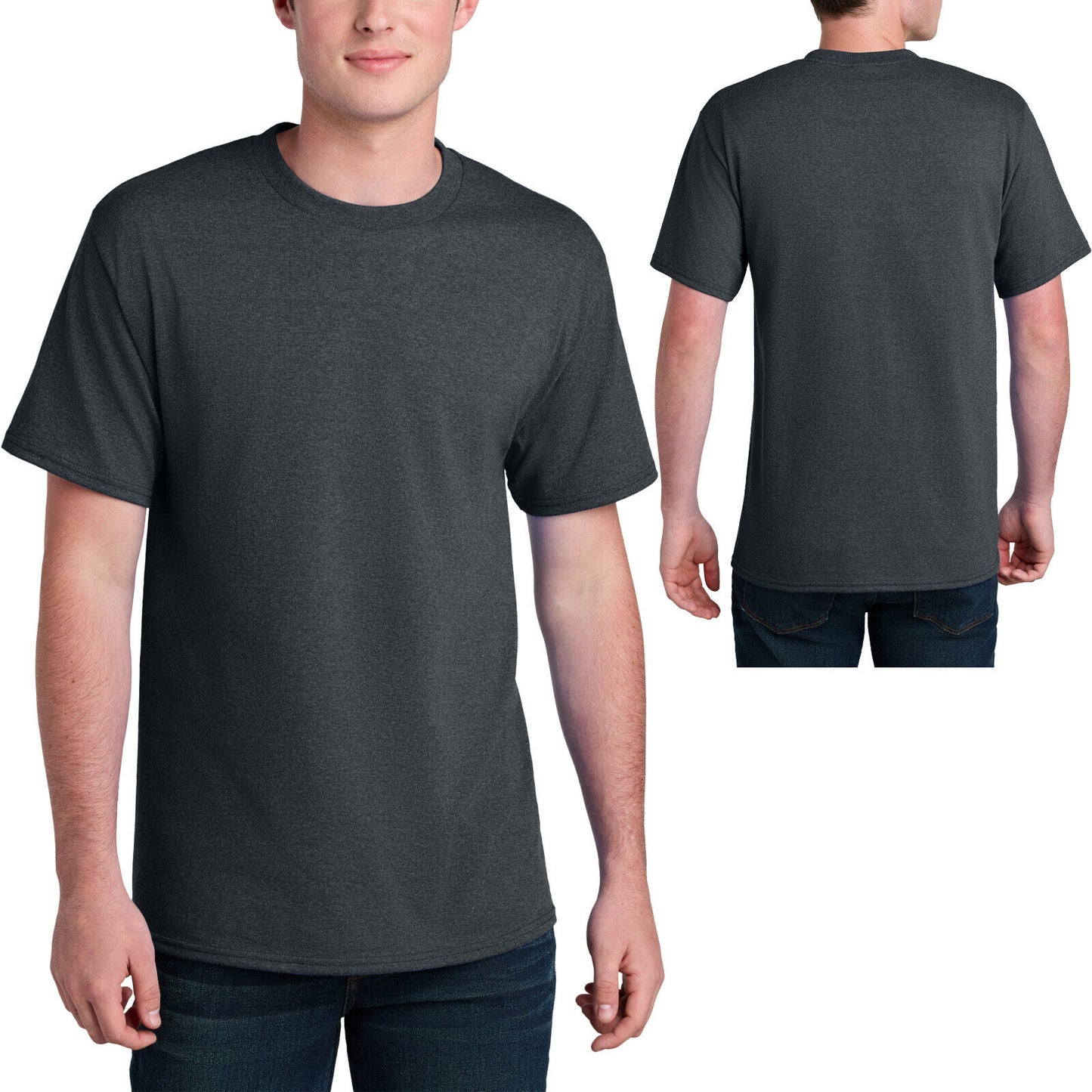 Mens Sustainably Made Tee Blended Soft T-Shirt 50% Poly 50% Cotton Blend S-4XL