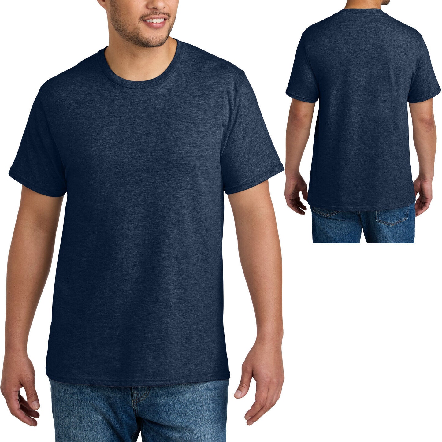 Mens Blended Heather CVC Tee Soft T-Shirt S,M, L, XL, 2XL, 3XL, 4XL NEW!