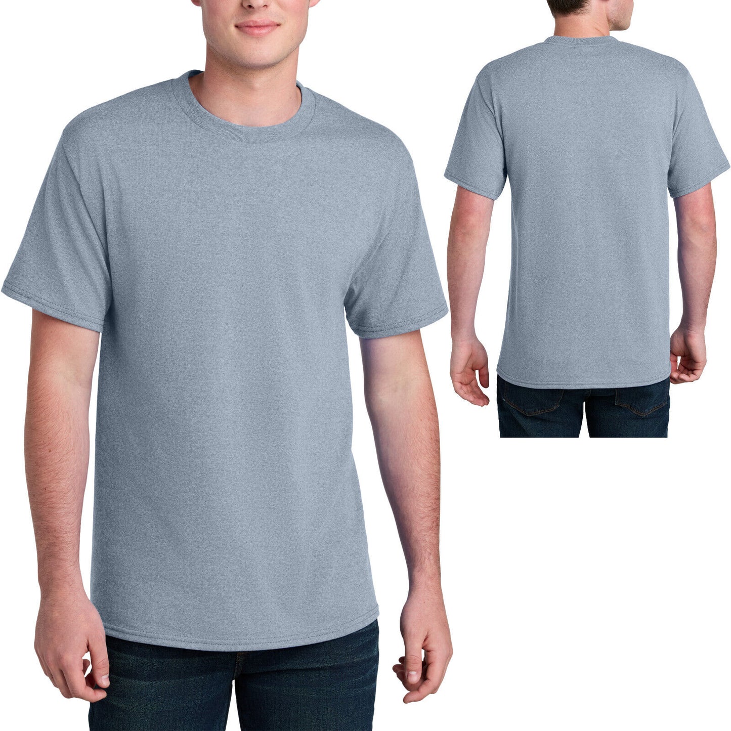 Mens Sustainably Made Tee Blended Soft T-Shirt 50% Poly 50% Cotton Blend S-4XL