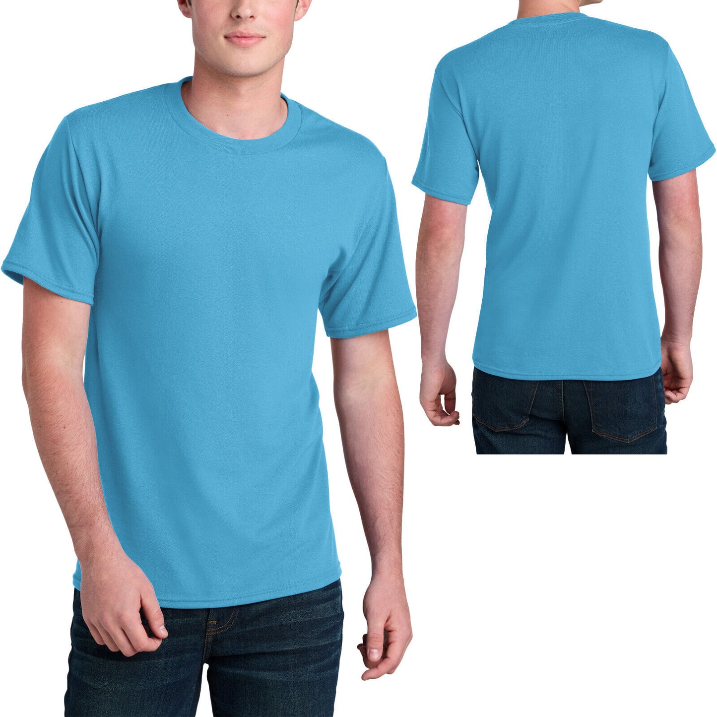 Mens Sustainably Made Tee Blended Soft T-Shirt 50% Poly 50% Cotton Blend S-4XL