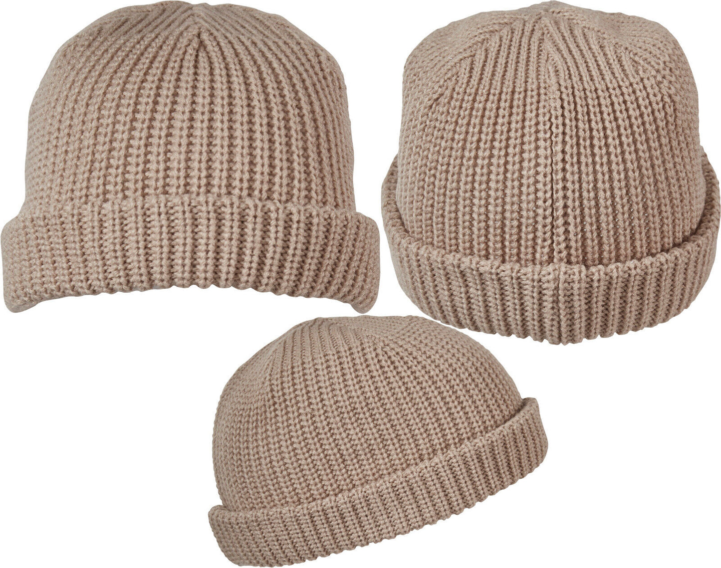 Dock Beanie Winter Warm Headwear Double Layer 7" Length With 2" Fold-Up Cuff NEW