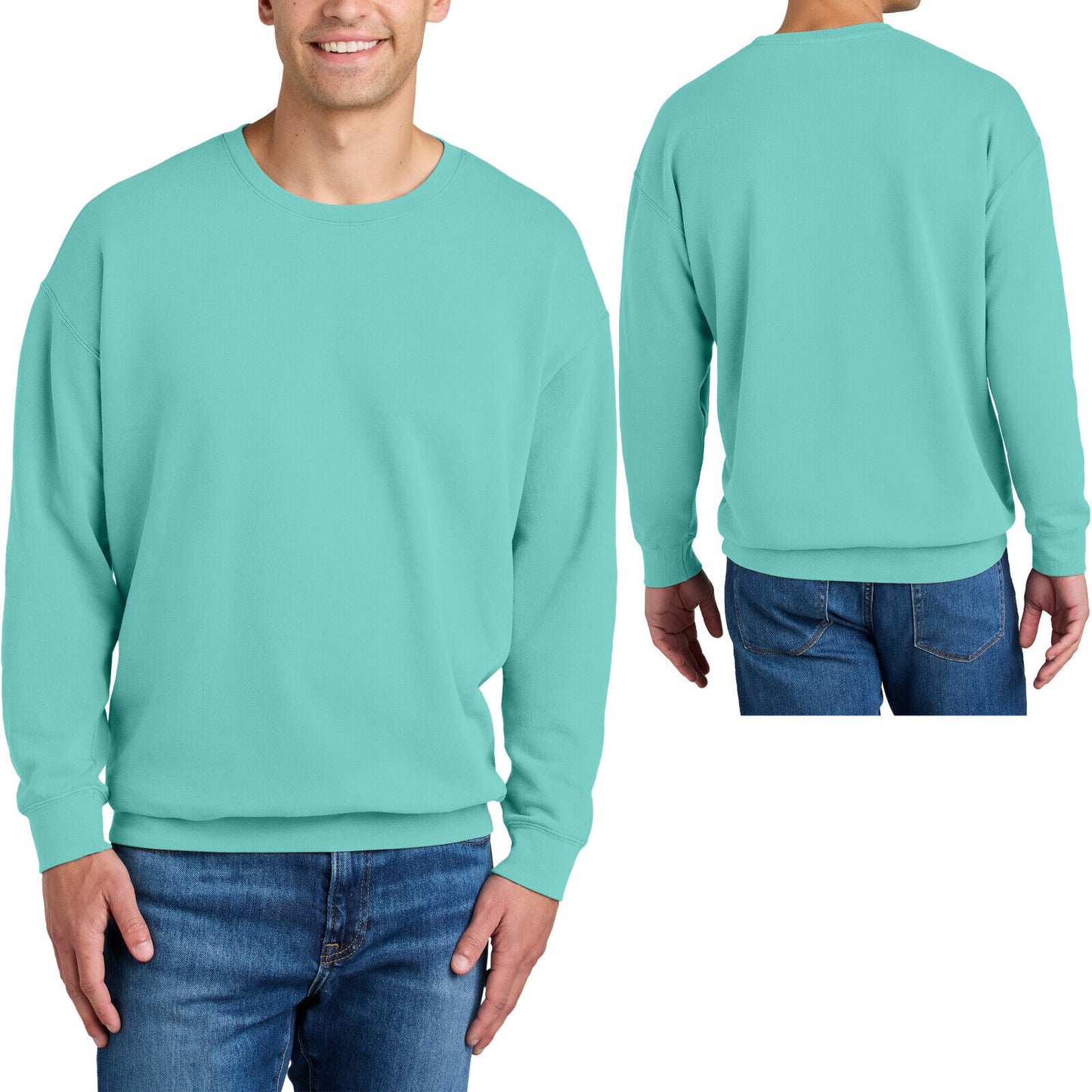 Mens Lightweight 100% Soft Ring Spun USA Cotton Crewneck Sweatshirt S-3XL NEW!