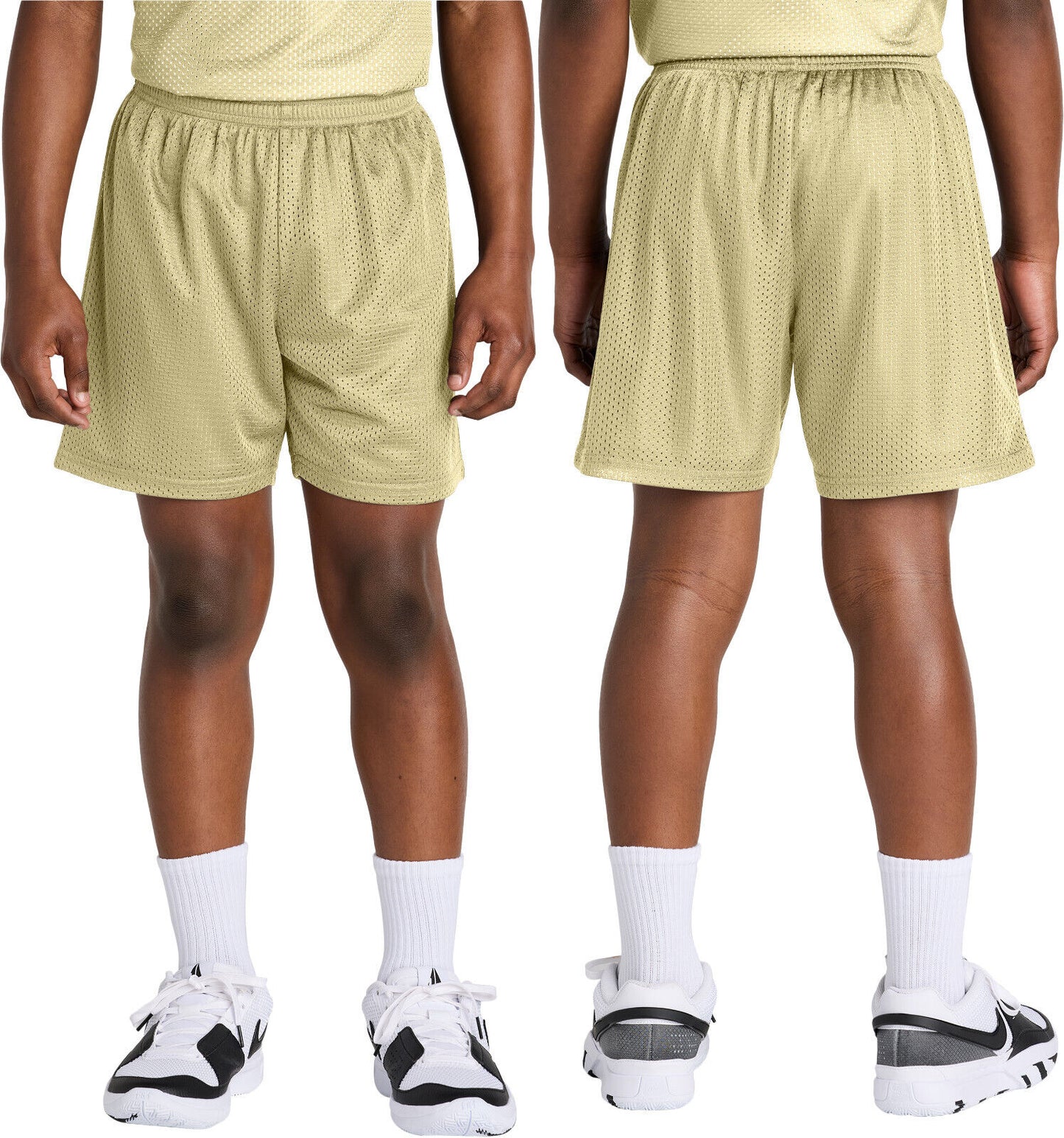 YOUTH KIDS Mesh 5 Inch Inseam Shorts Team Gym Basketball Moisture Wicking XS-XL