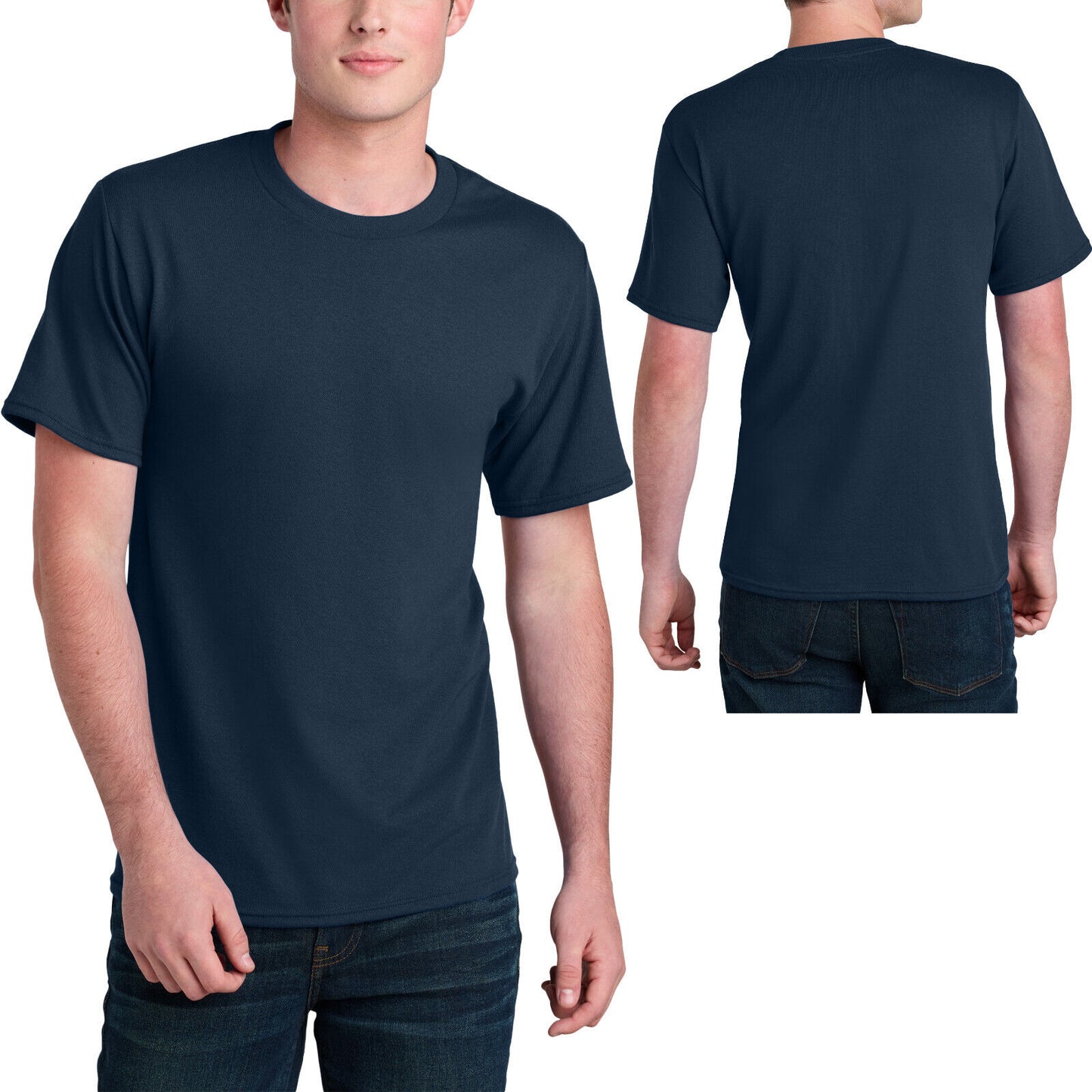 Mens Sustainably Made Tee Blended Soft T-Shirt 50% Poly 50% Cotton Blend S-4XL