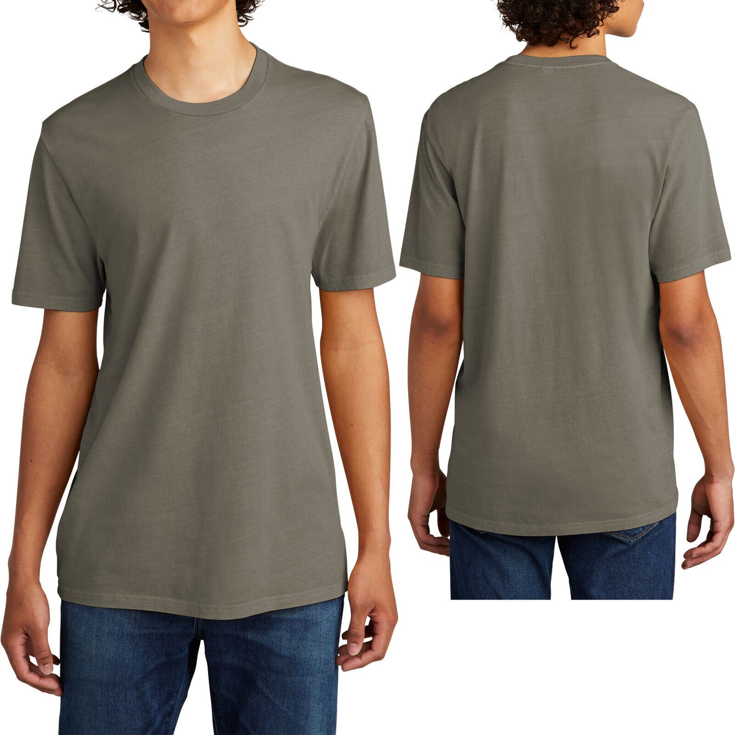 Mens 100% Organic Soft Ringspun Cotton T-Shirt Mineral Dyed Sustainably Made Tee