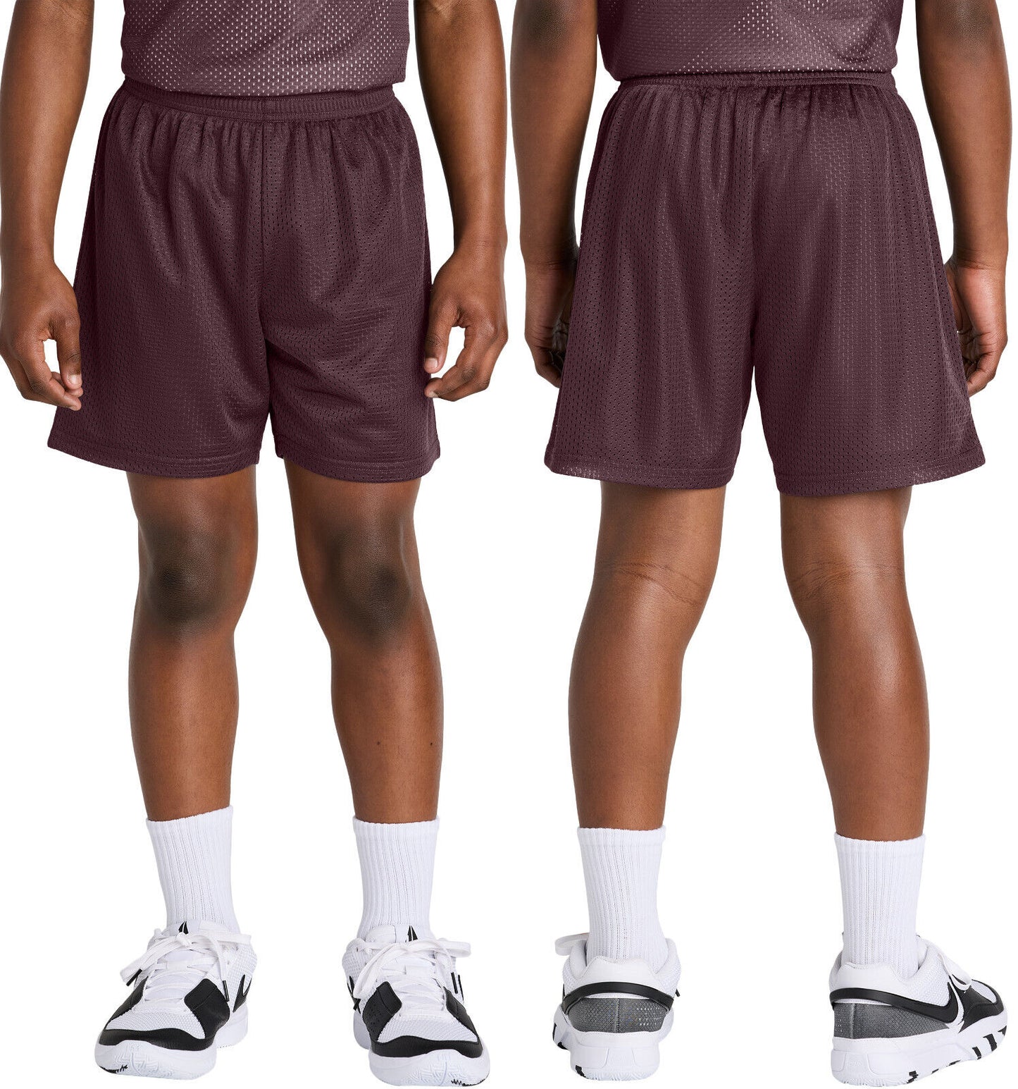 YOUTH KIDS Mesh 5 Inch Inseam Shorts Team Gym Basketball Moisture Wicking XS-XL