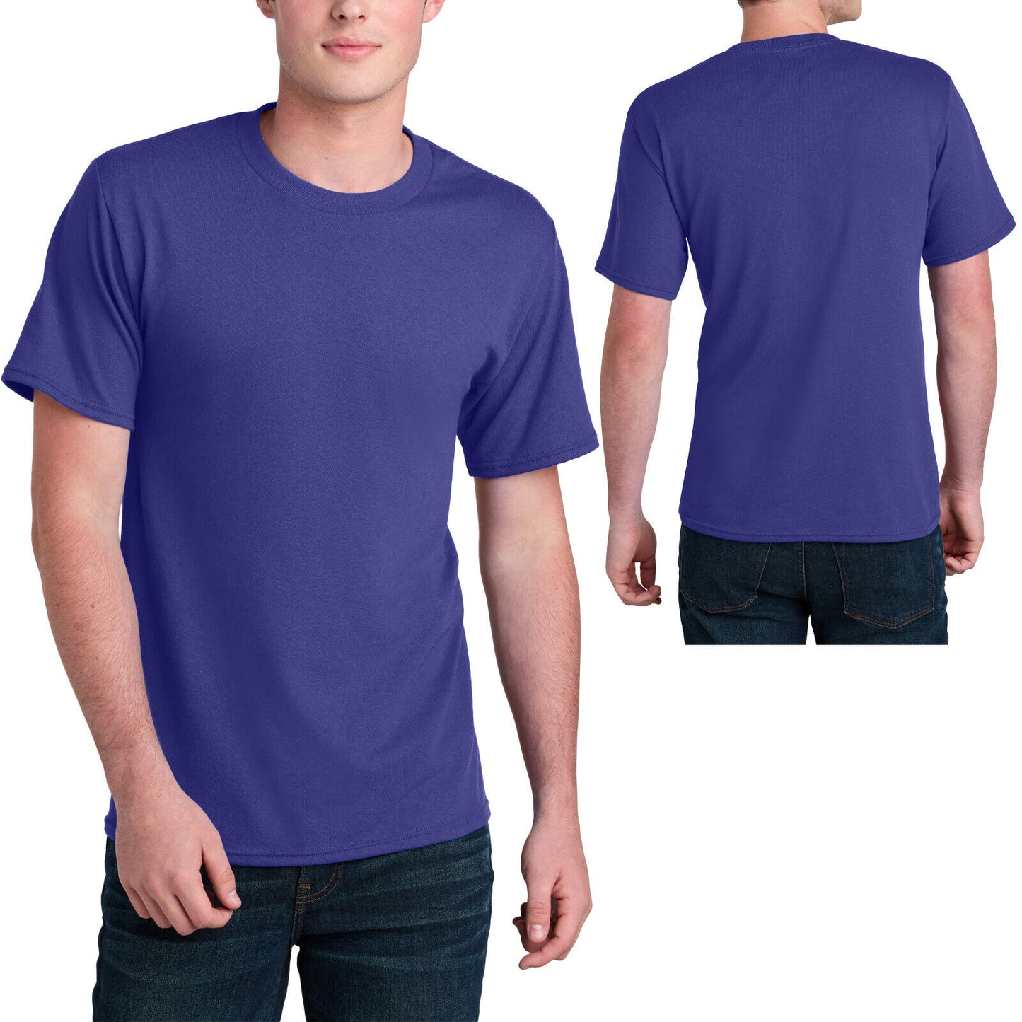 Mens Sustainably Made Tee Blended Soft T-Shirt 50% Poly 50% Cotton Blend S-4XL