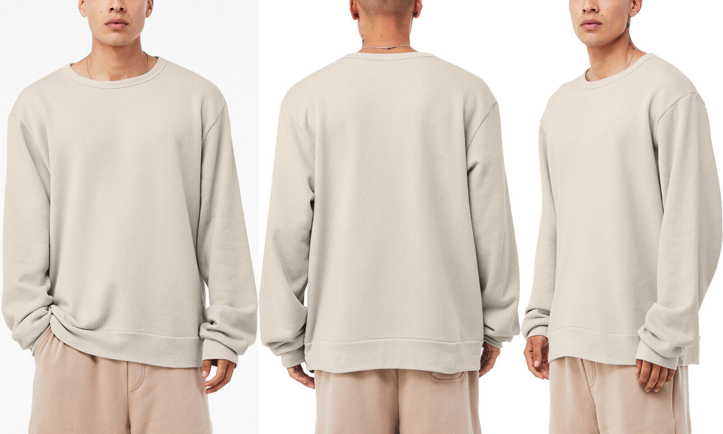 Mens Sponge Blended Fleece Soft Crewneck Relaxed Sweatshirt XS-3XL 8 Colors NEW!