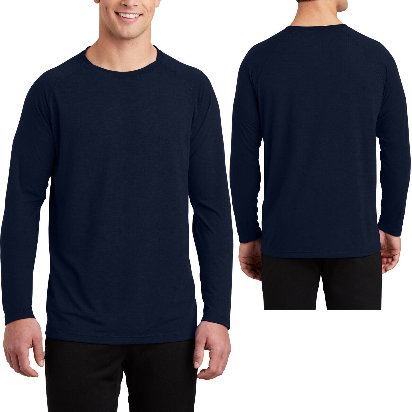 Mens "COTTON FEEL" Moisture Sweat Wicking Athletic Fit Long Sleeve T-Shirt XS-4X
