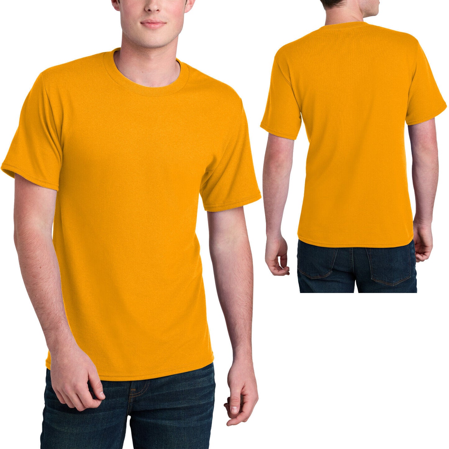 Mens Sustainably Made Tee Blended Soft T-Shirt 50% Poly 50% Cotton Blend S-4XL