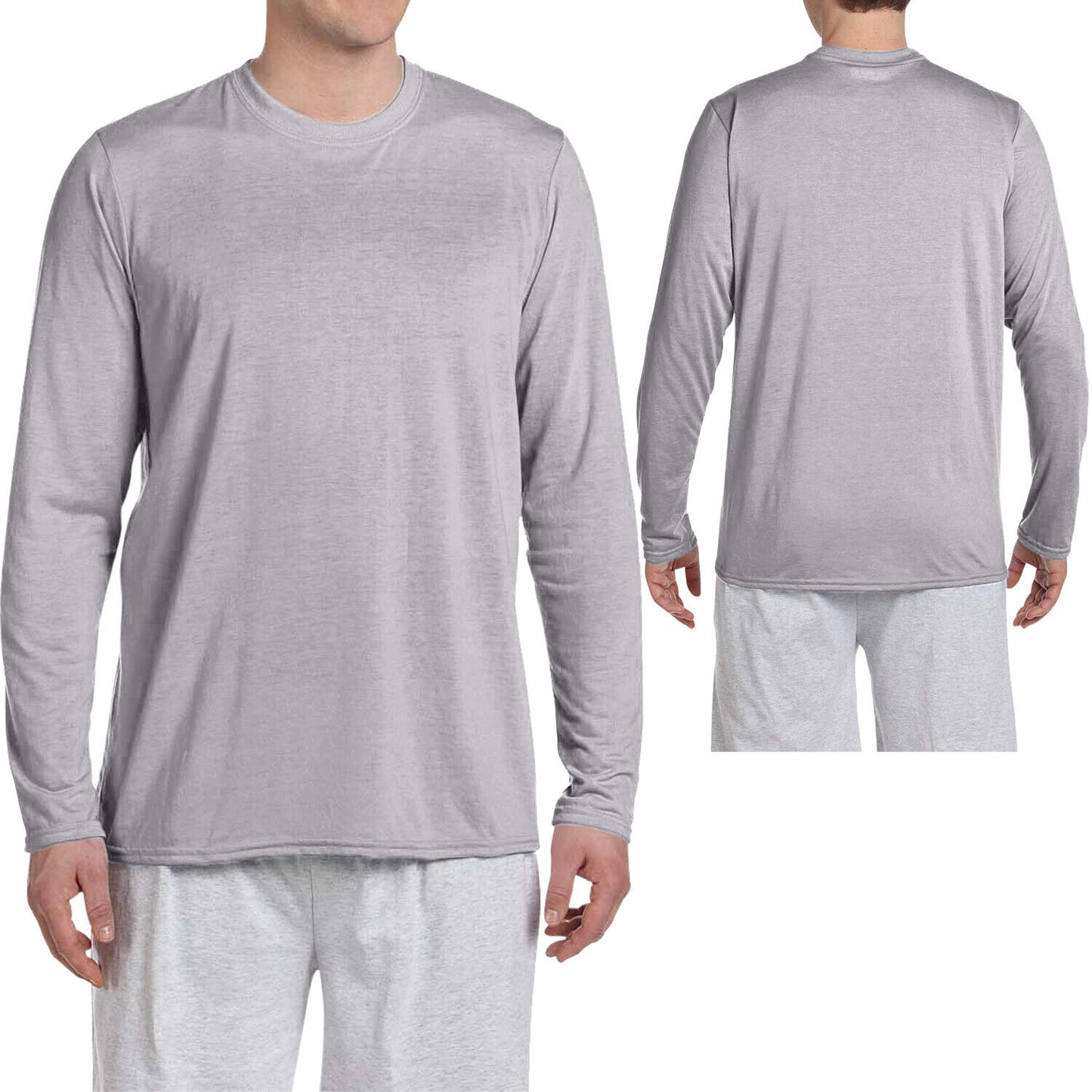 Gildan Cotton Feel Moisture Wicking Tee Anti-Microbial Long Sleeve T-Shirt S-3XL