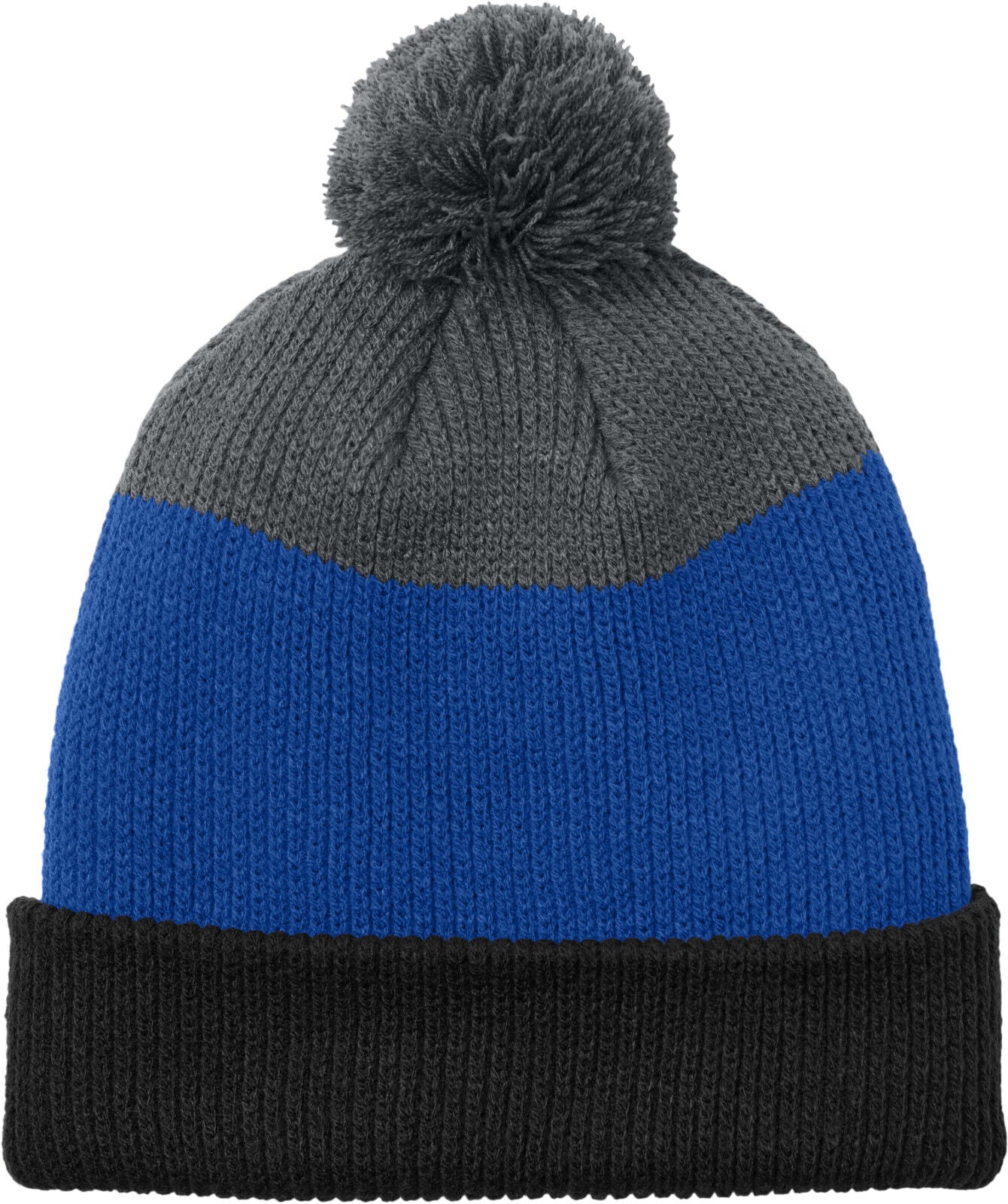 Mens Womens Cozy Striped Pom Beanie Winter Warm Headwear Hat NEW Adjustable Cuff