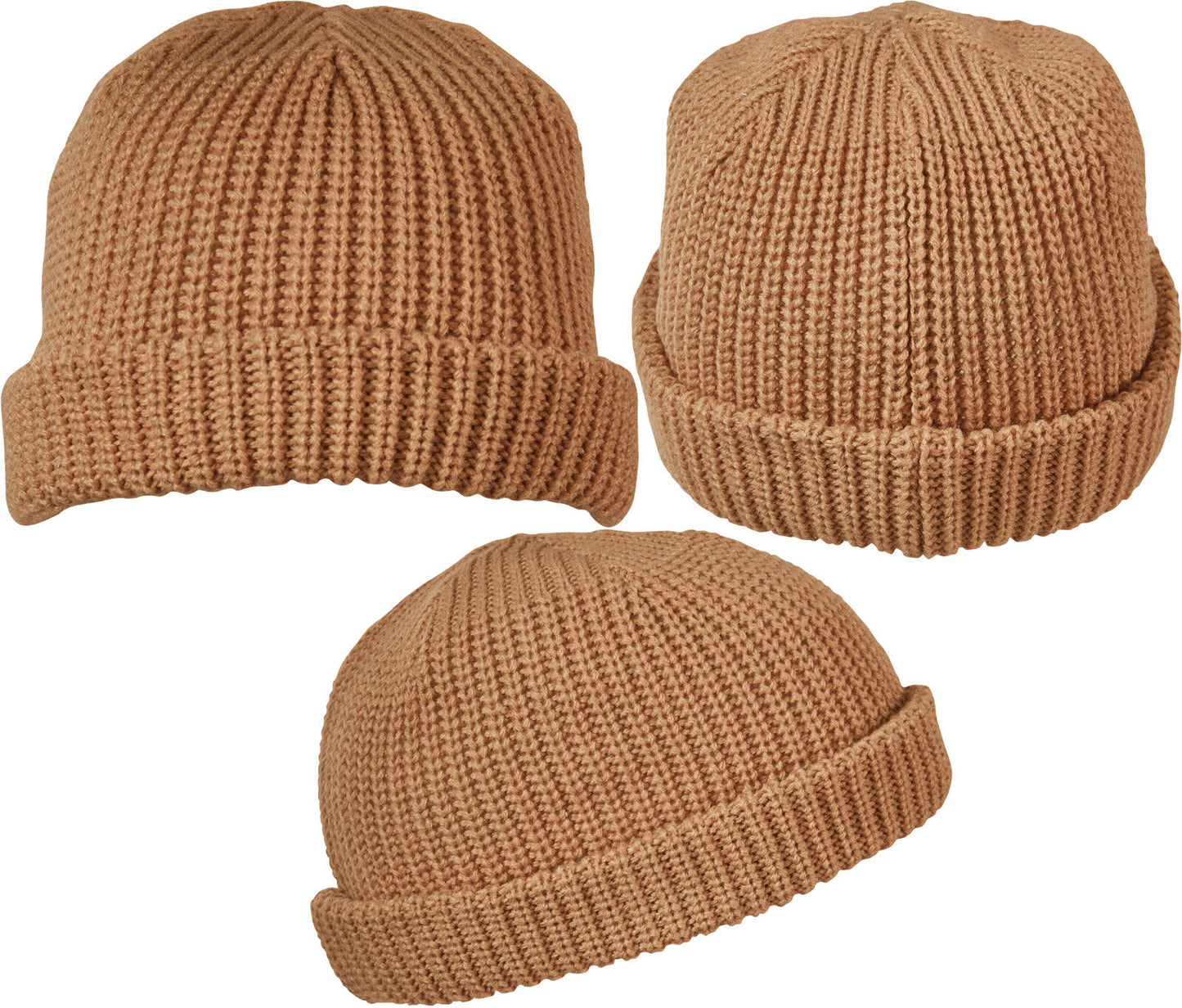 Dock Beanie Winter Warm Headwear Double Layer 7" Length With 2" Fold-Up Cuff NEW