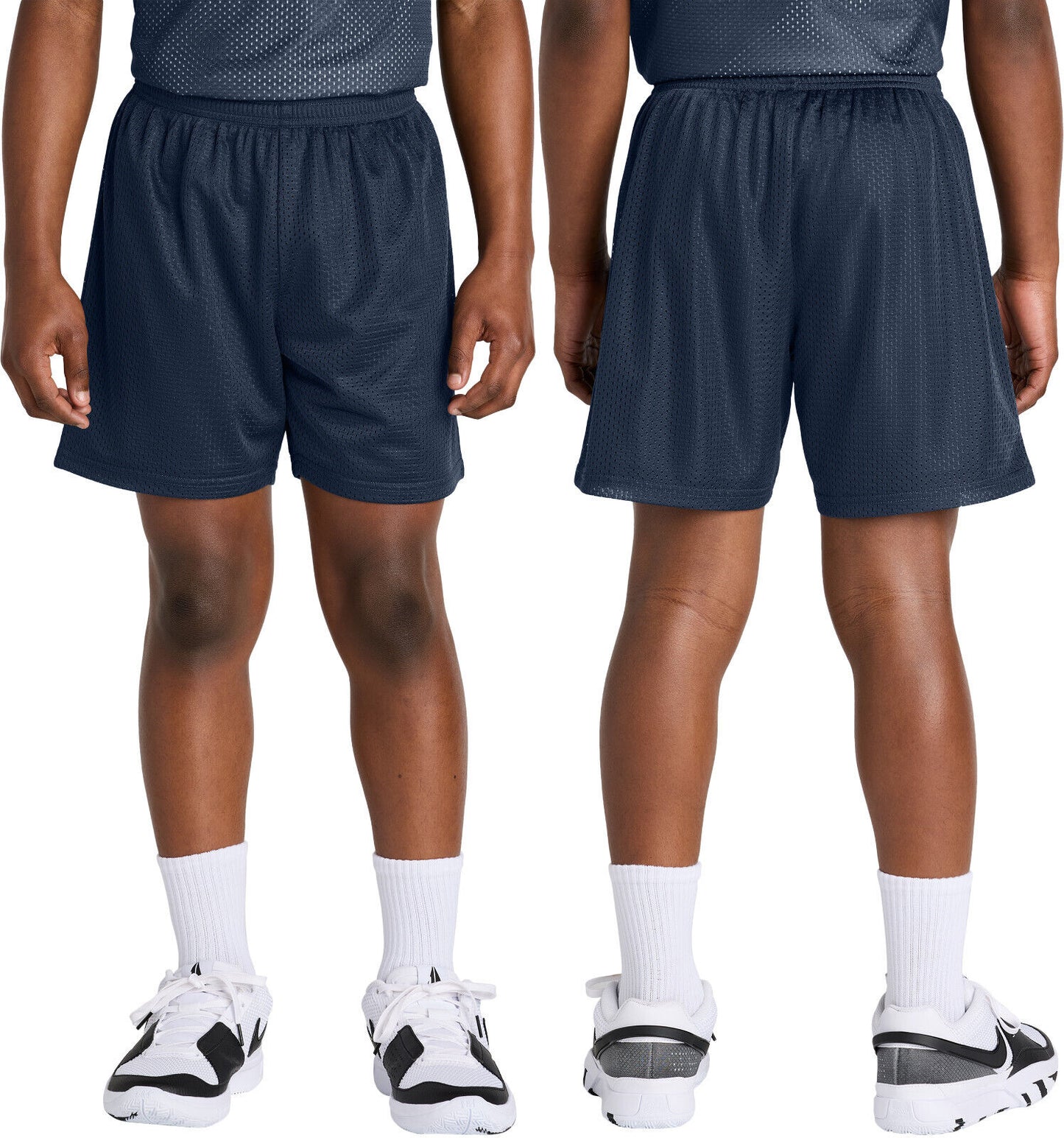 YOUTH KIDS Mesh 5 Inch Inseam Shorts Team Gym Basketball Moisture Wicking XS-XL