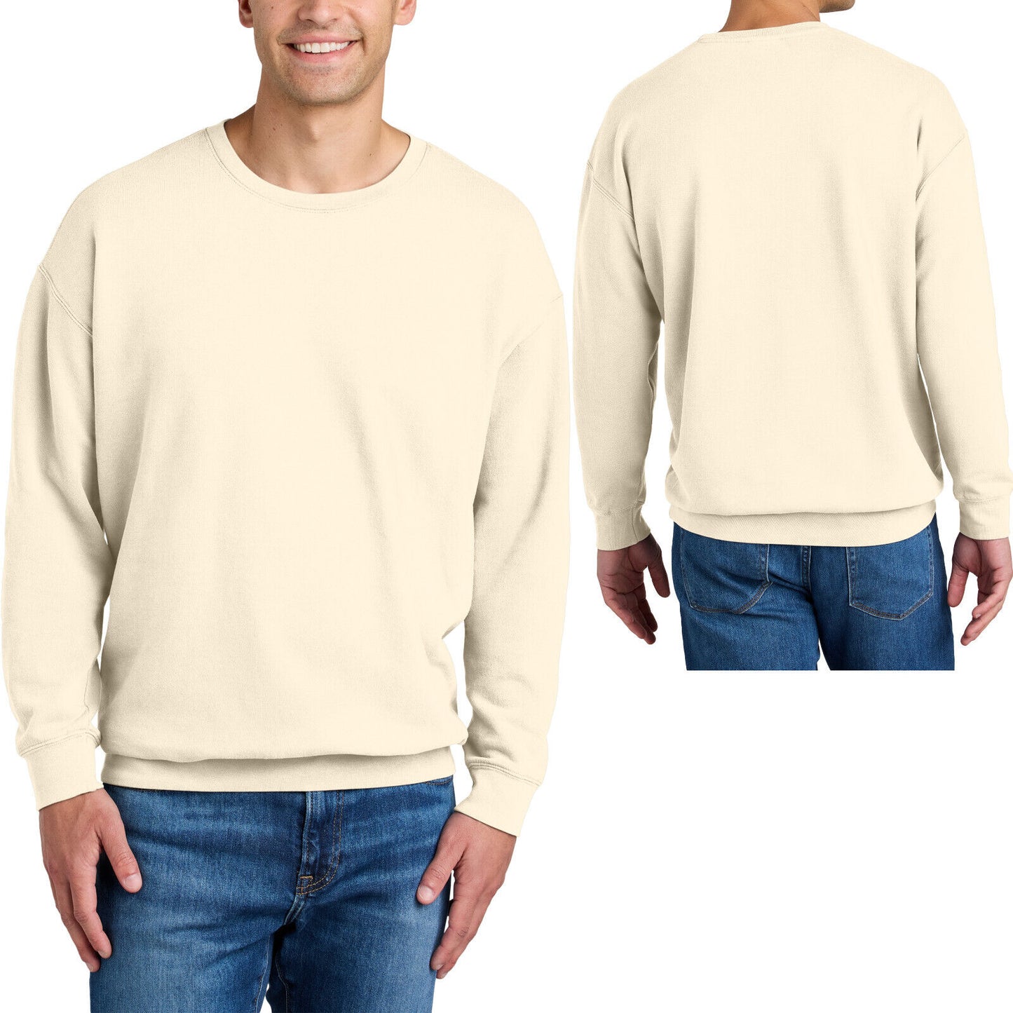 Mens Lightweight 100% Soft Ring Spun USA Cotton Crewneck Sweatshirt S-3XL NEW!