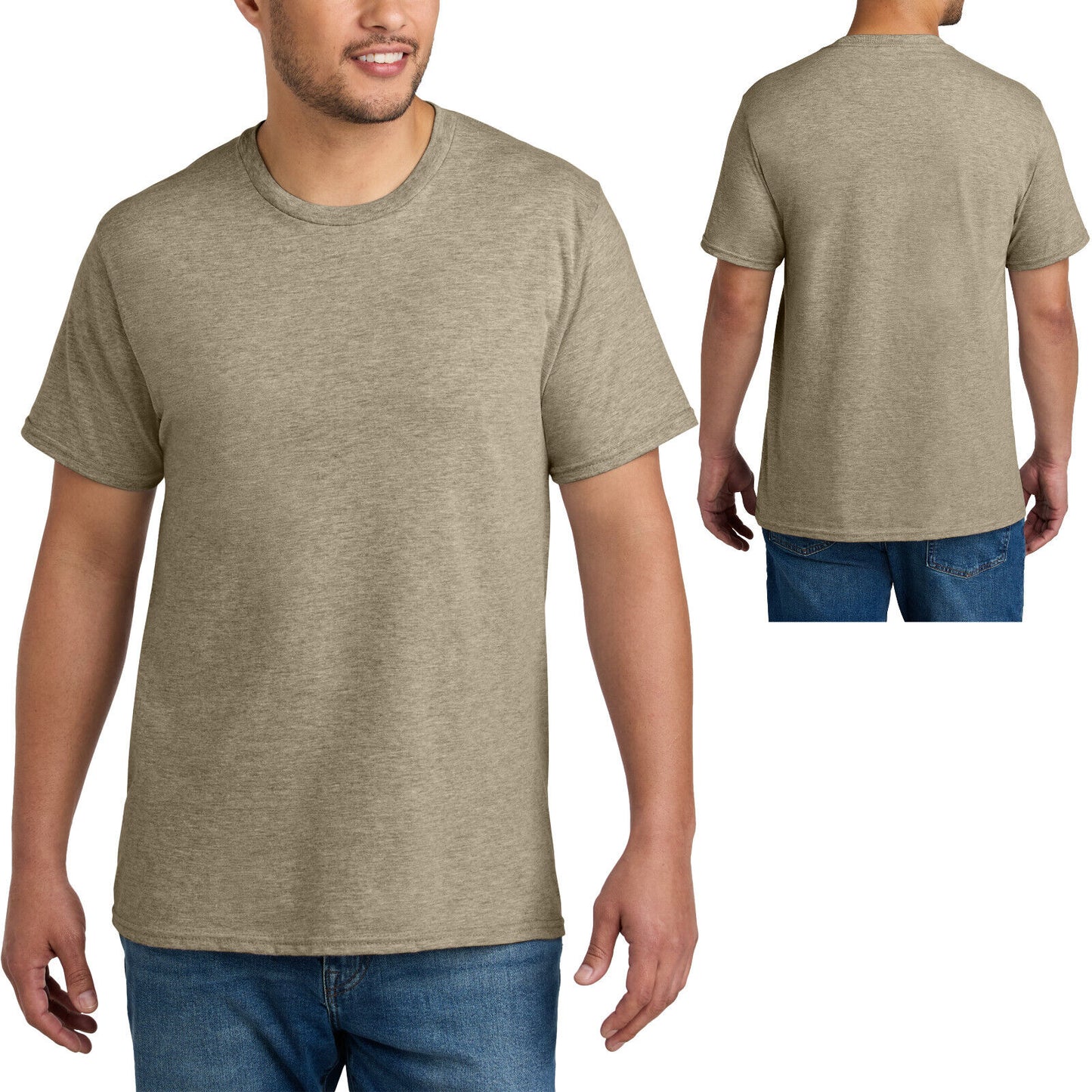 Mens Blended Heather CVC Tee Soft T-Shirt S,M, L, XL, 2XL, 3XL, 4XL NEW!