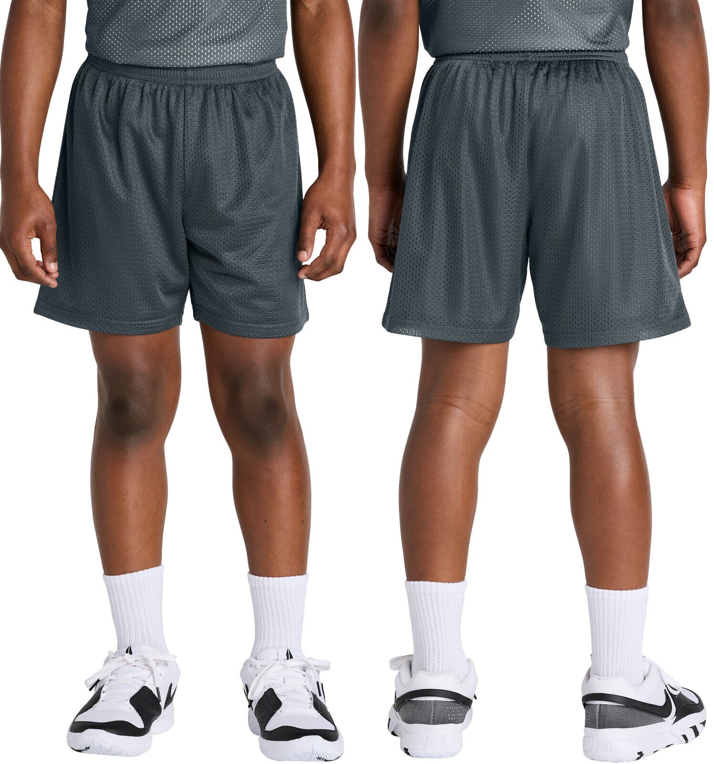YOUTH KIDS Mesh 5 Inch Inseam Shorts Team Gym Basketball Moisture Wicking XS-XL