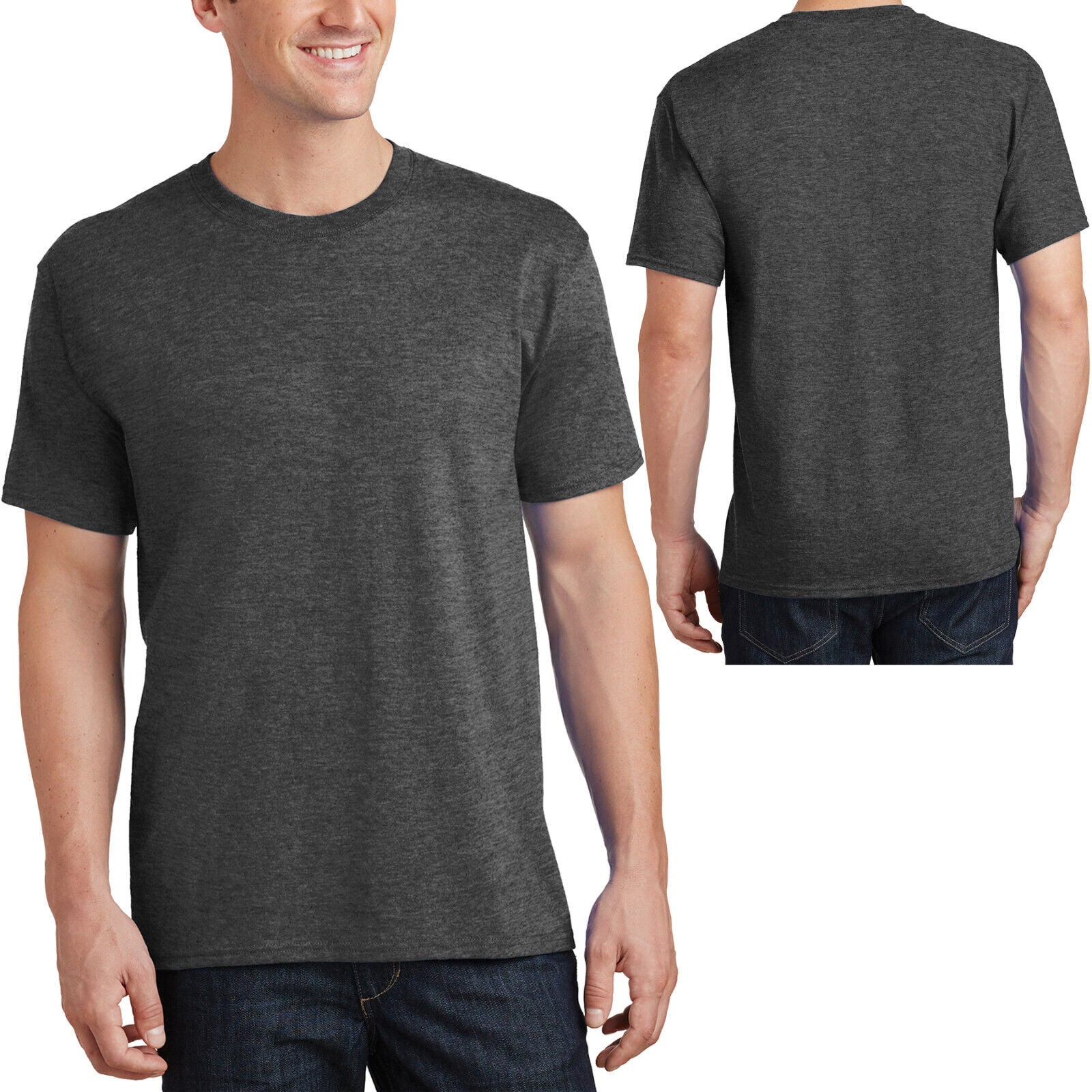 TALL Mens Heather Tee Classic Fit Blended T Shirt LT XLT 2XLT 3XLT Shirts Hats and More