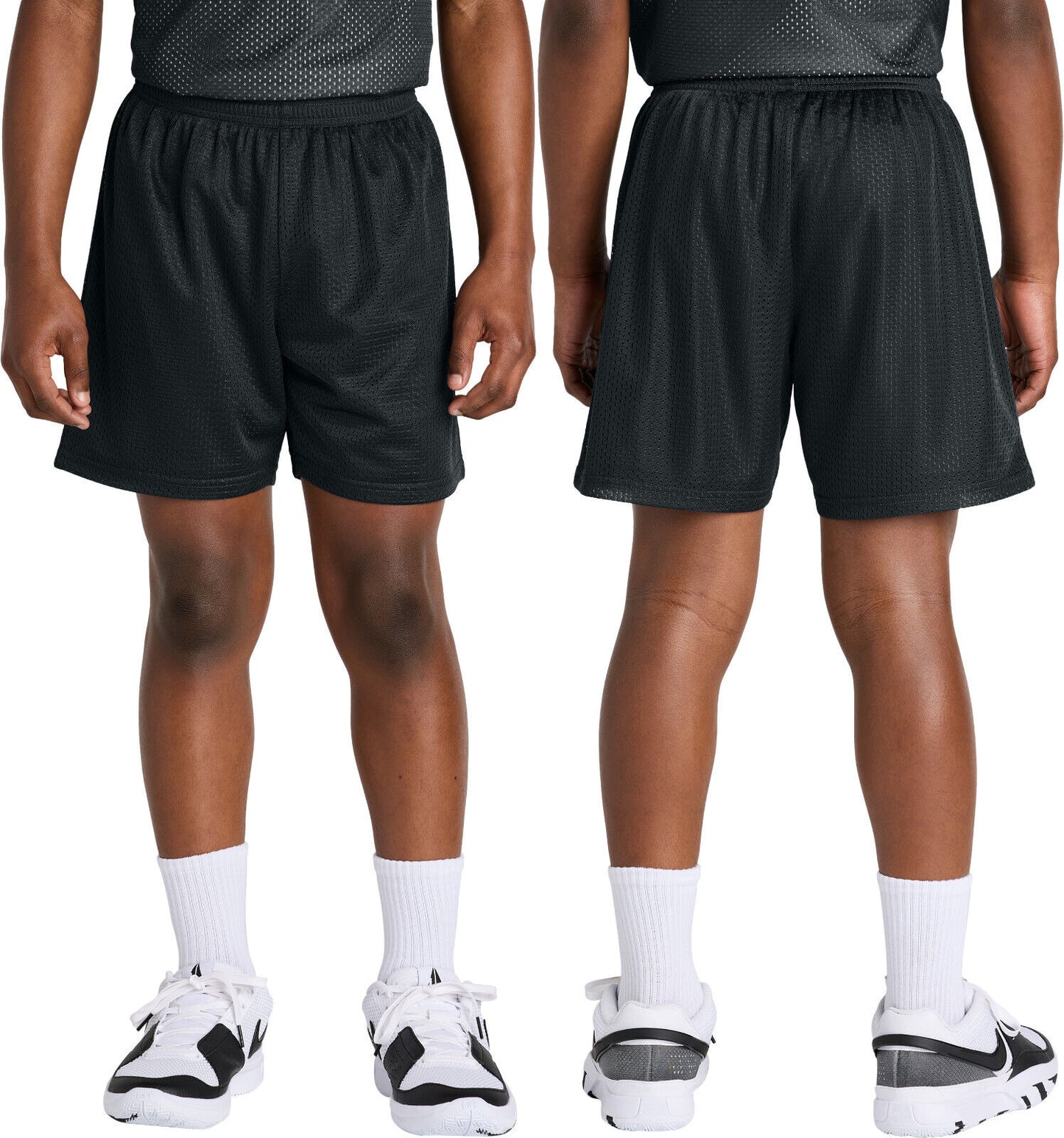 YOUTH KIDS Mesh 5 Inch Inseam Shorts Team Gym Basketball Moisture Wicking XS-XL