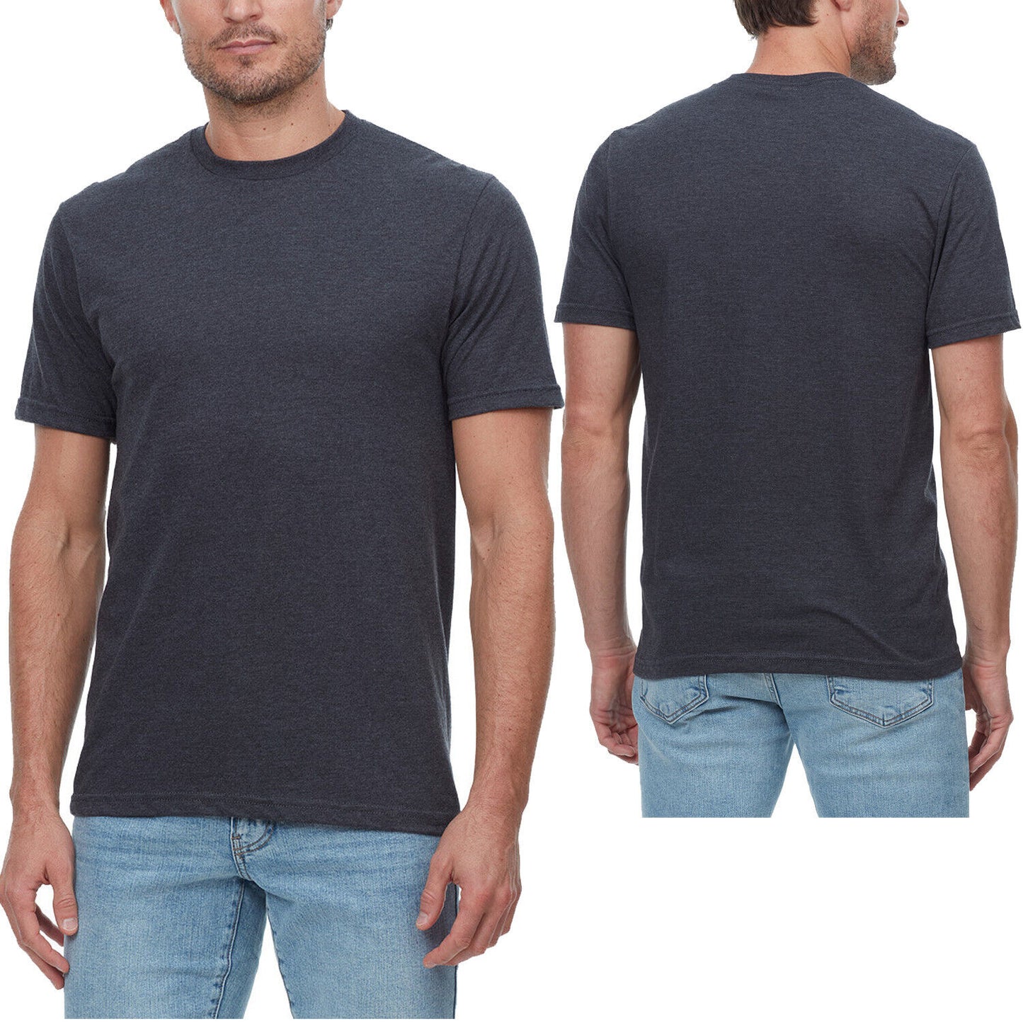 Mens Heather Soft Cotton Blended T-Shirt CVC Tee XS-5XL FREE SHIPPING NEW!