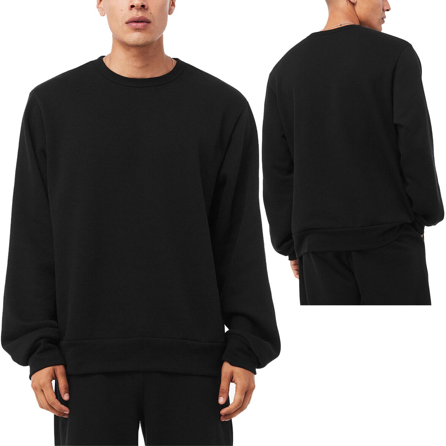 Mens Sponge Blended Fleece Soft Crewneck Relaxed Sweatshirt XS-3XL 8 Colors NEW!