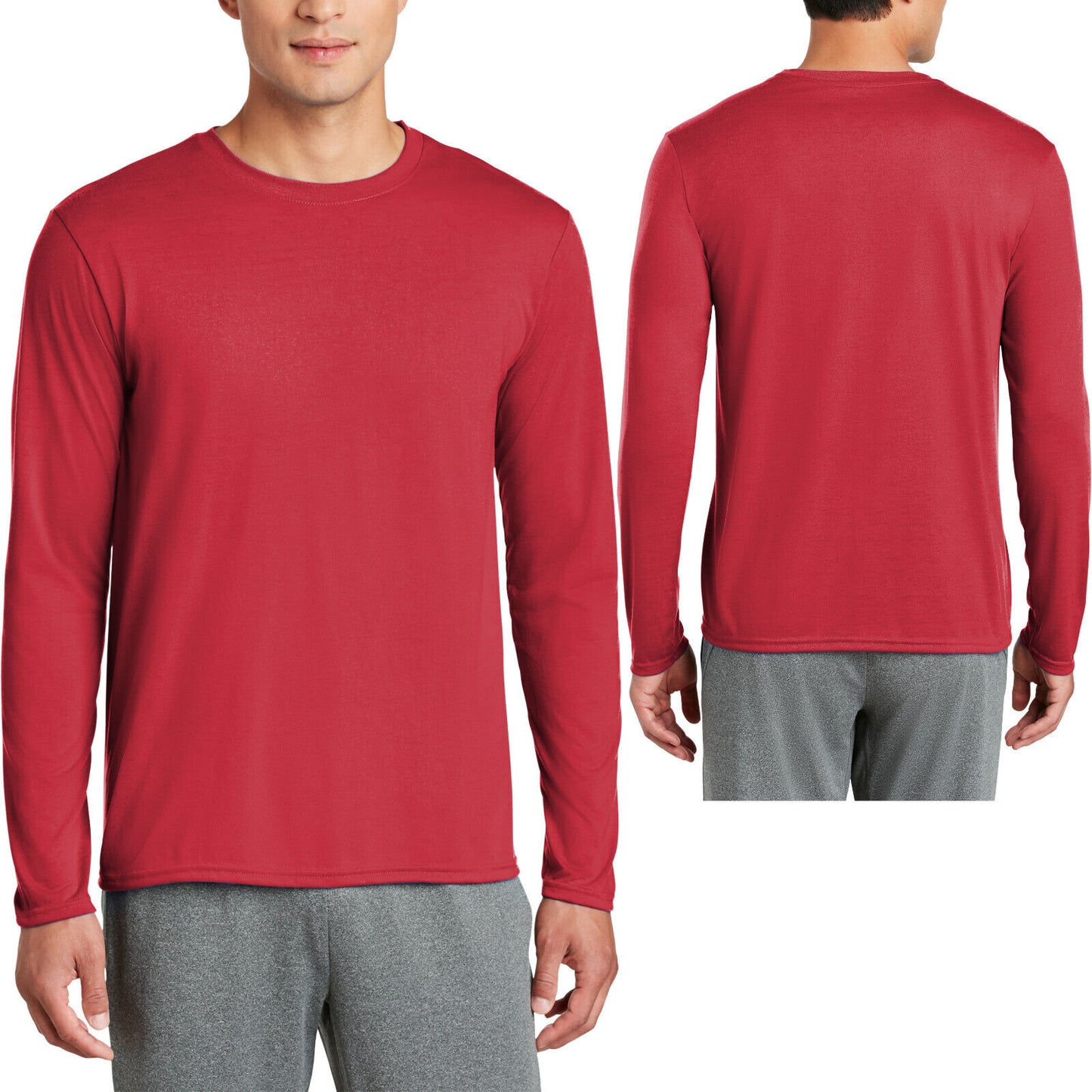 Gildan Cotton Feel Moisture Wicking Tee Anti-Microbial Long Sleeve T-Shirt S-3XL