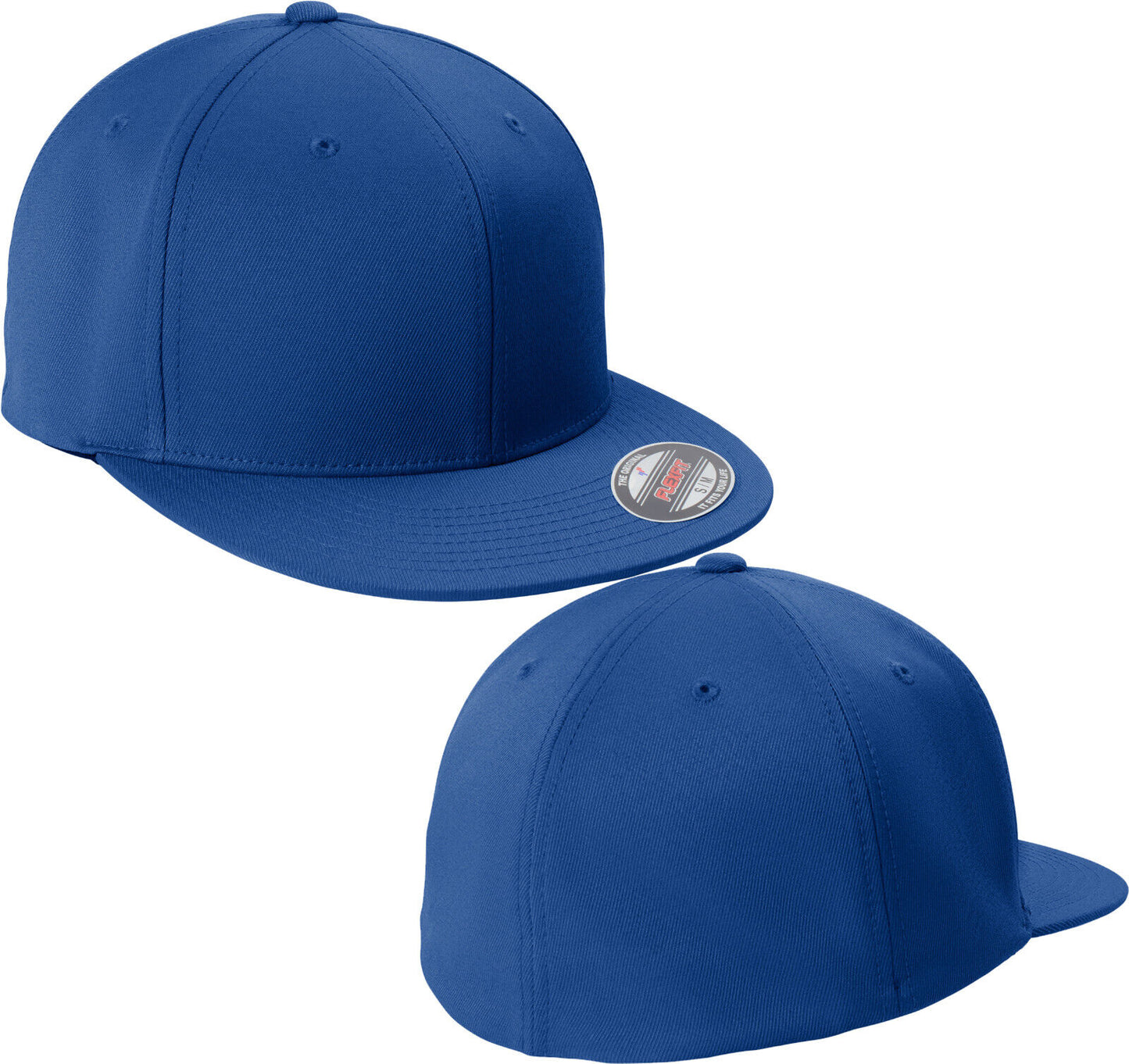 Flexfit Cool & Dry Flat Bill Structured Baseball Hat High Profile Cap S/M, L/XL