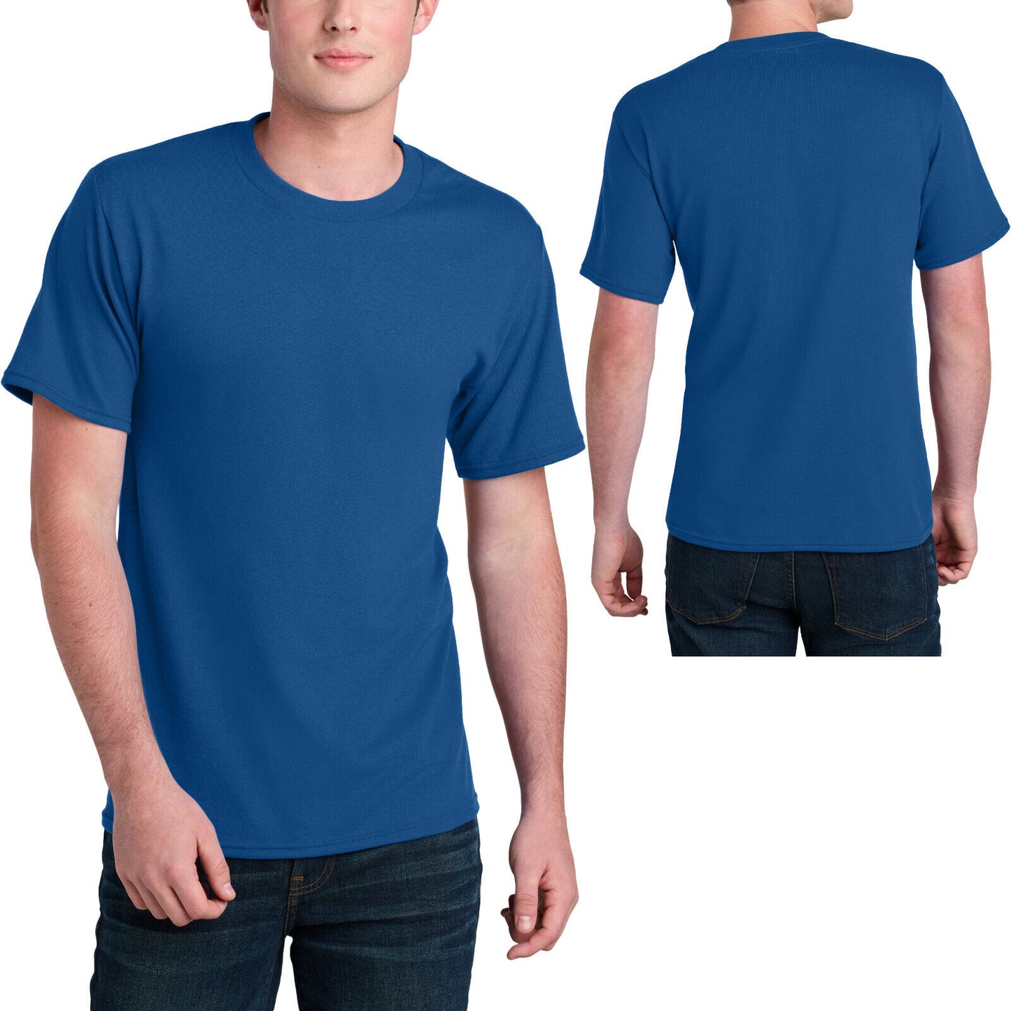 Mens Sustainably Made Tee Blended Soft T-Shirt 50% Poly 50% Cotton Blend S-4XL