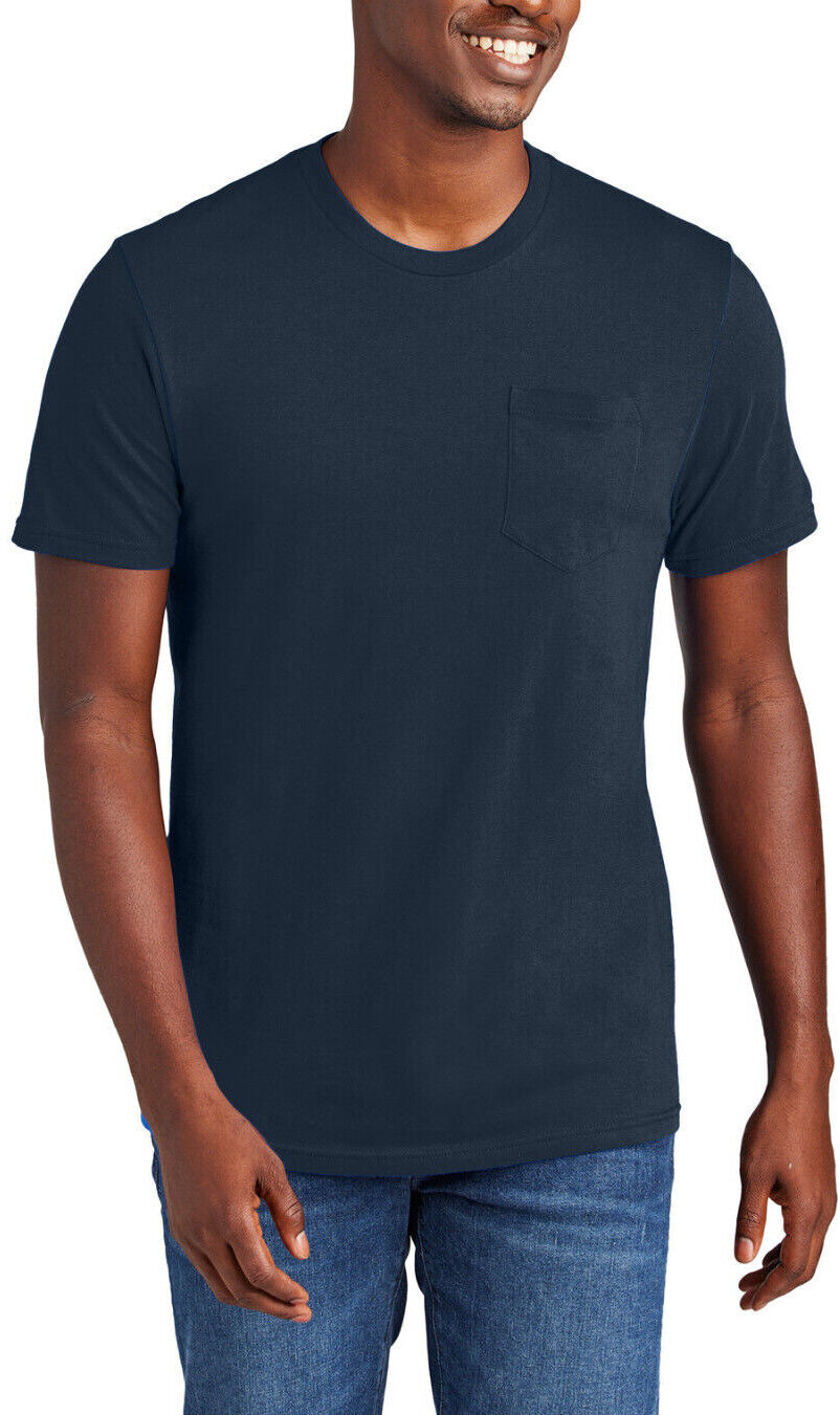 Mens Heathers & Solids Crew Neck T-Shirt with POCKET Tee Size XL, 2XL, 3XL, 4XL