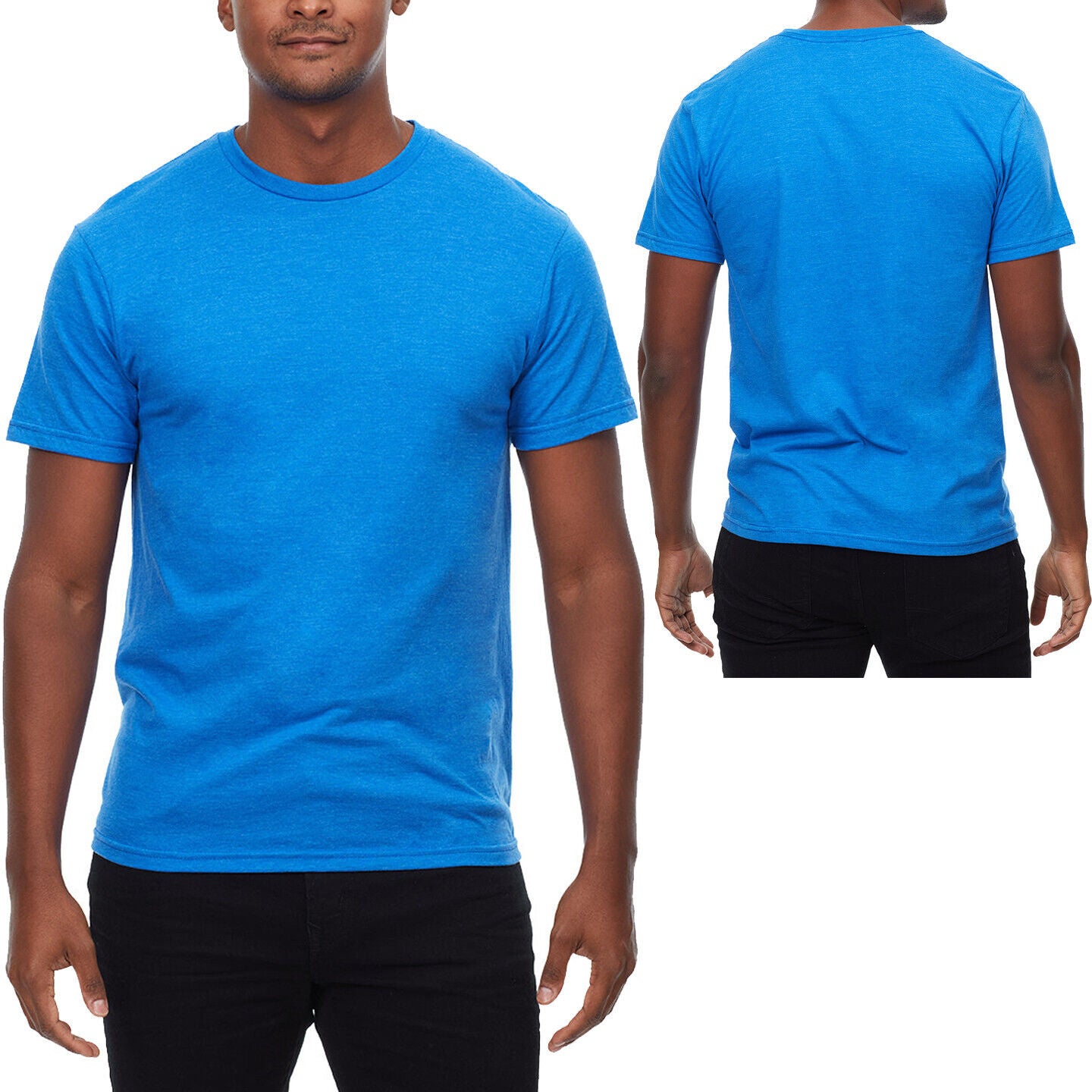 Mens Heather Soft Cotton Blended T-Shirt CVC Tee XS-5XL FREE SHIPPING NEW!