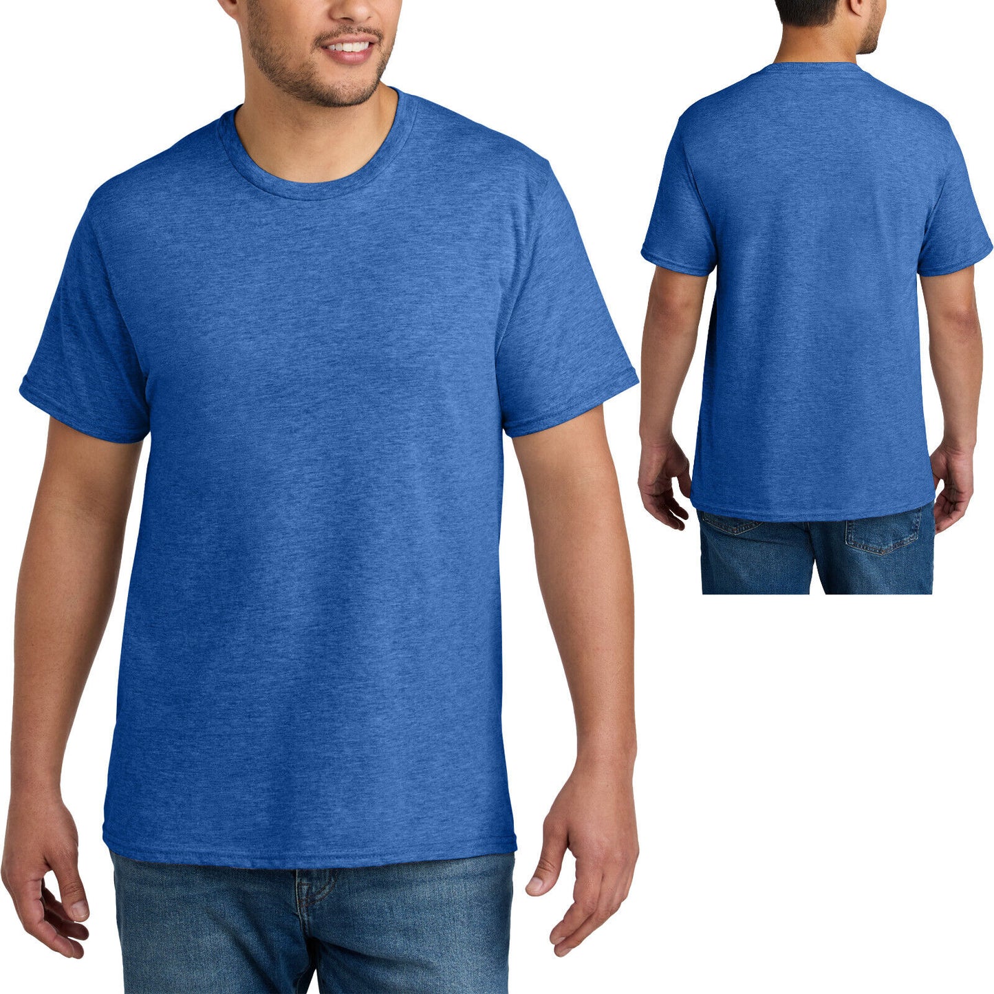 Mens Blended Heather CVC Tee Soft T-Shirt S,M, L, XL, 2XL, 3XL, 4XL NEW!