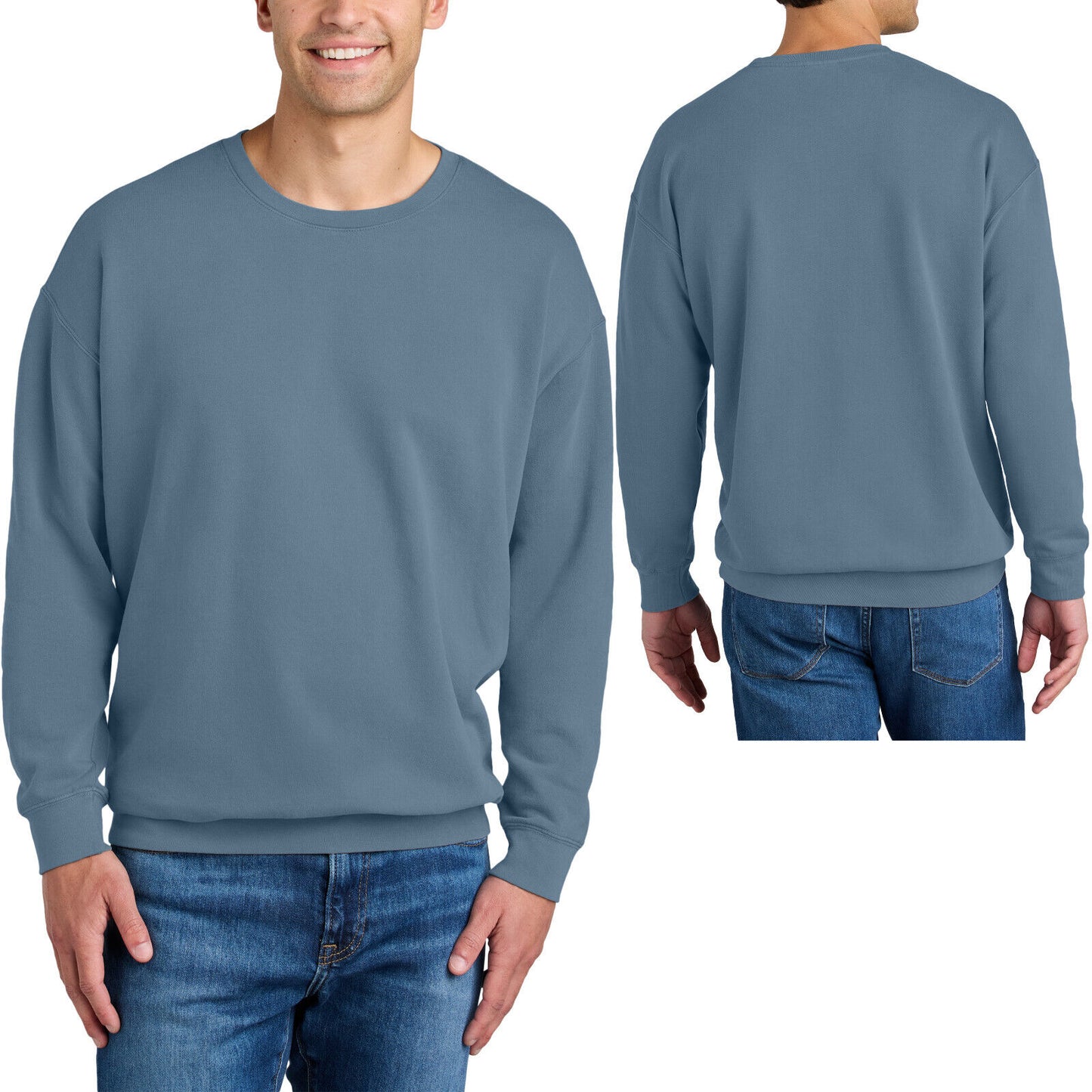 Mens Lightweight 100% Soft Ring Spun USA Cotton Crewneck Sweatshirt S-3XL NEW!