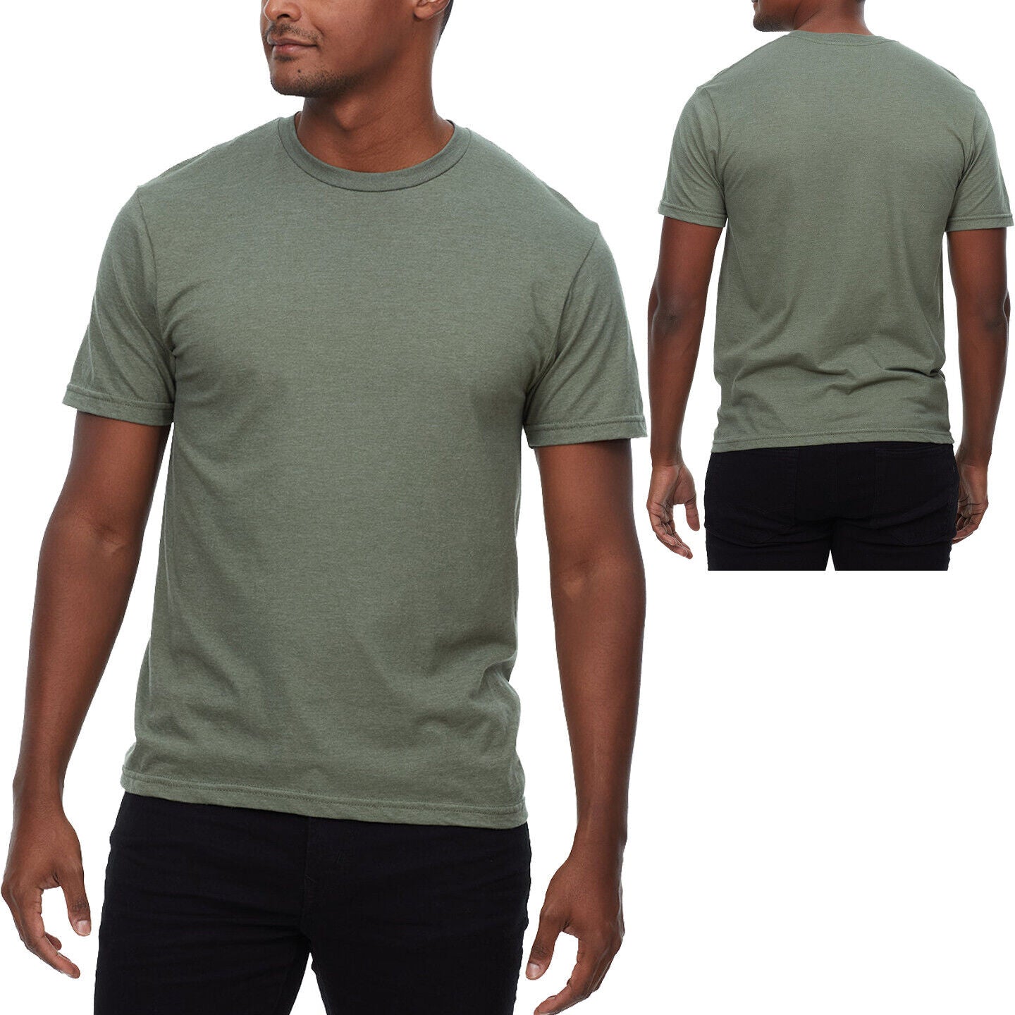 Mens Heather Soft Cotton Blended T-Shirt CVC Tee XS-5XL FREE SHIPPING NEW!