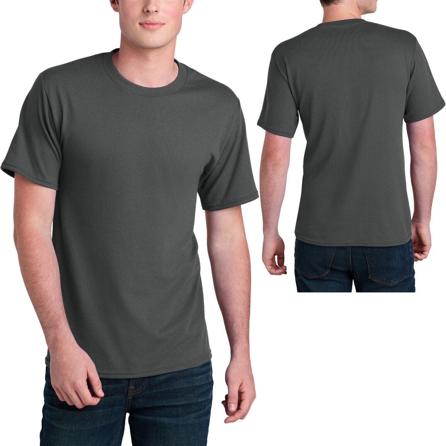 Mens Sustainably Made Tee Blended Soft T-Shirt 50% Poly 50% Cotton Blend S-4XL