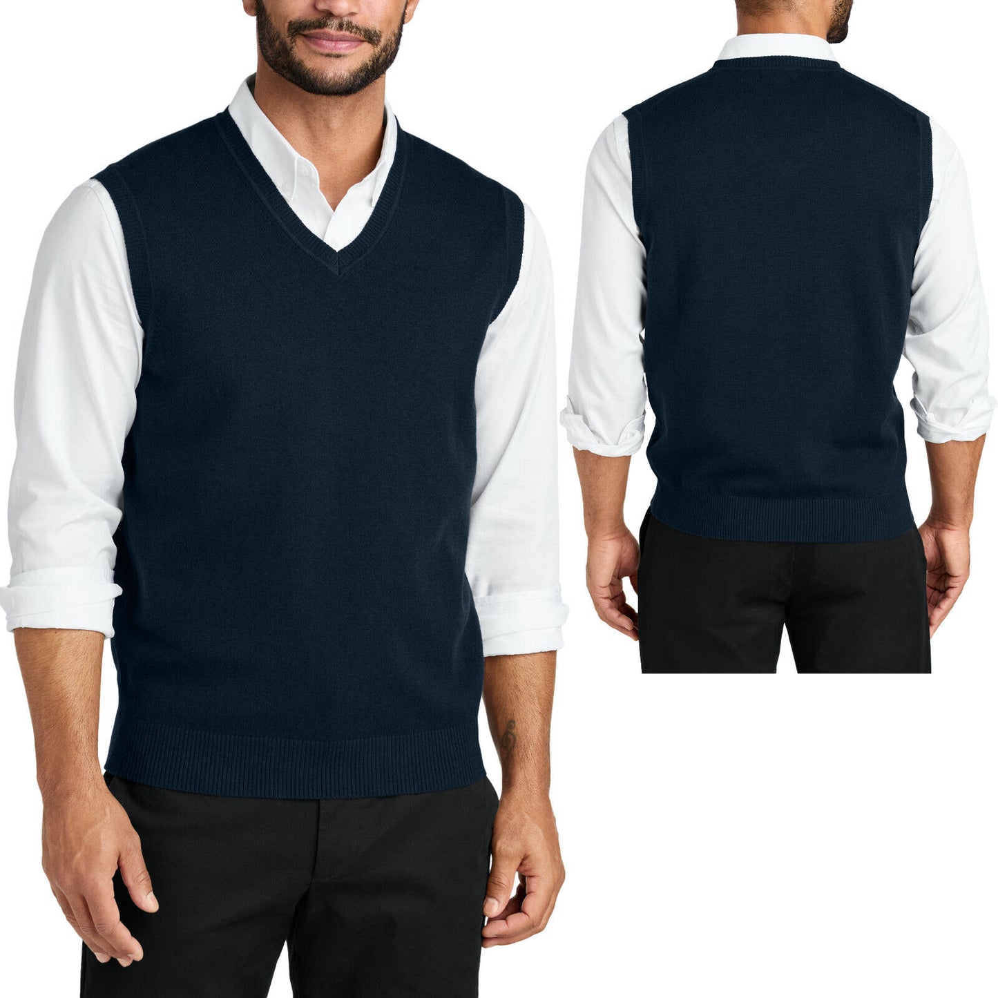 Mens Professional Sleeveless Sweater Vest Comfortable Tri Blend XS-4XL NEW!